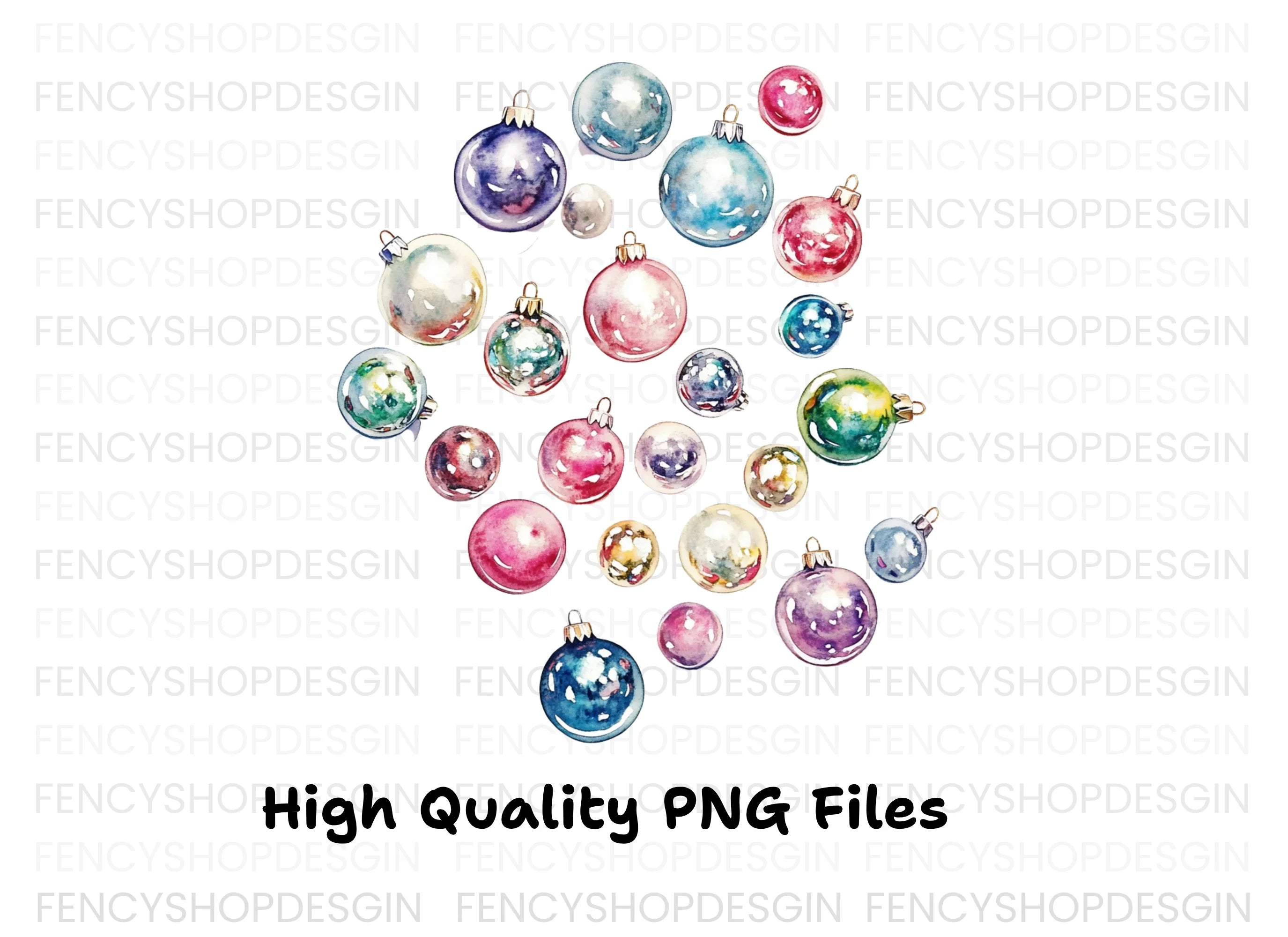 Christmas Ornaments Clipart Bundle