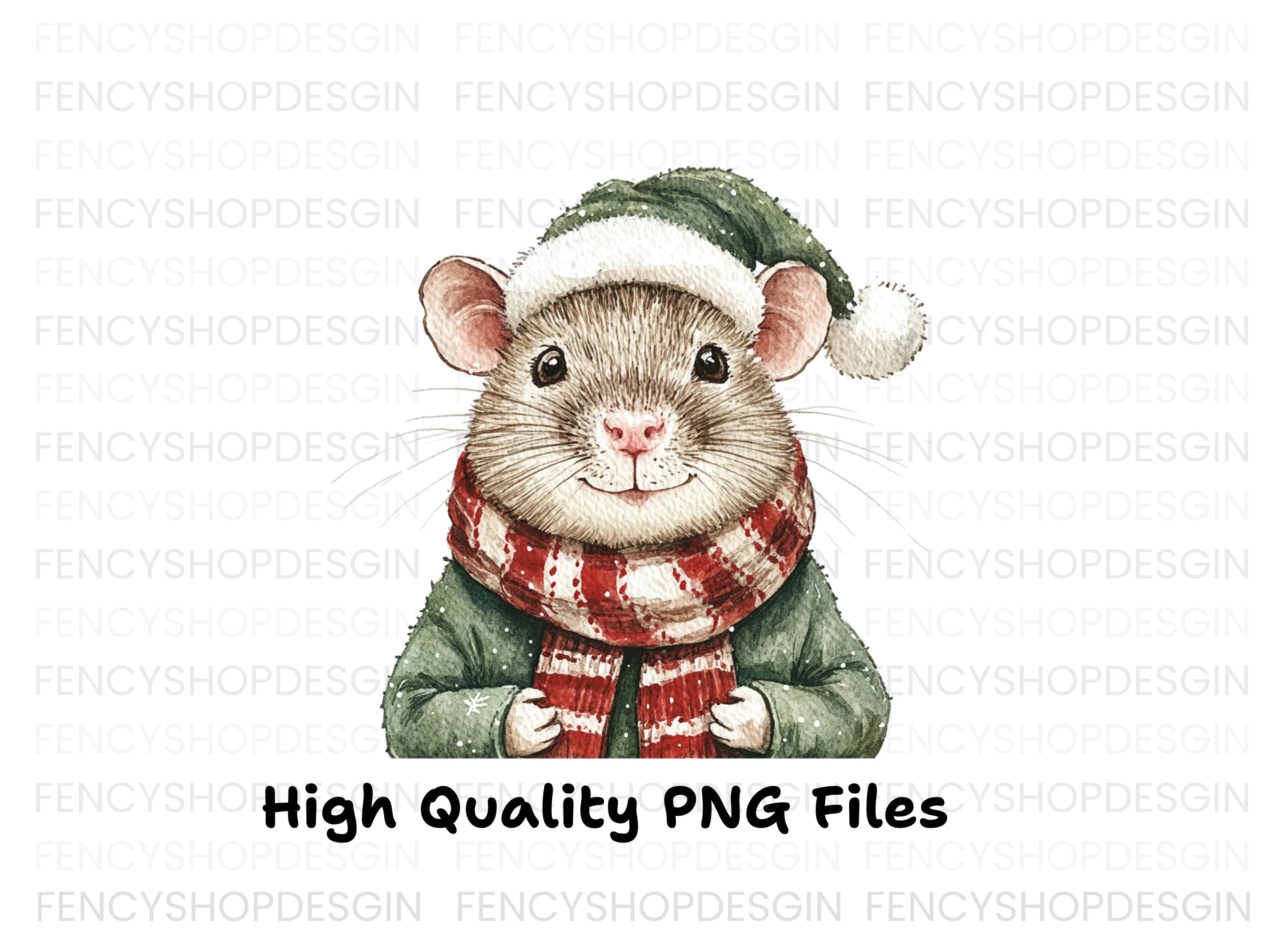 Cute Christmas Mouse Clipart Bundle