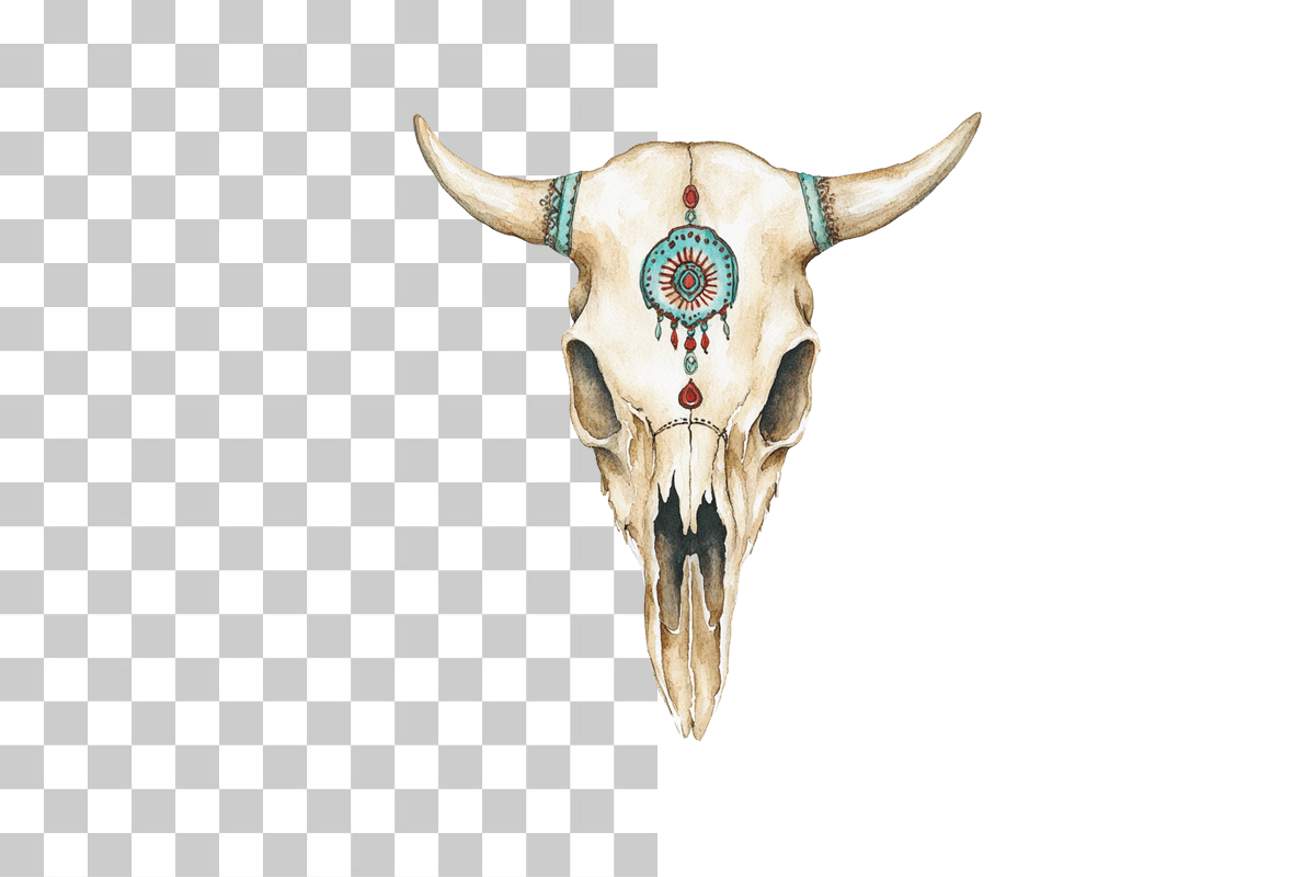 Cow Skull Southwestern Style Clipart Bundle