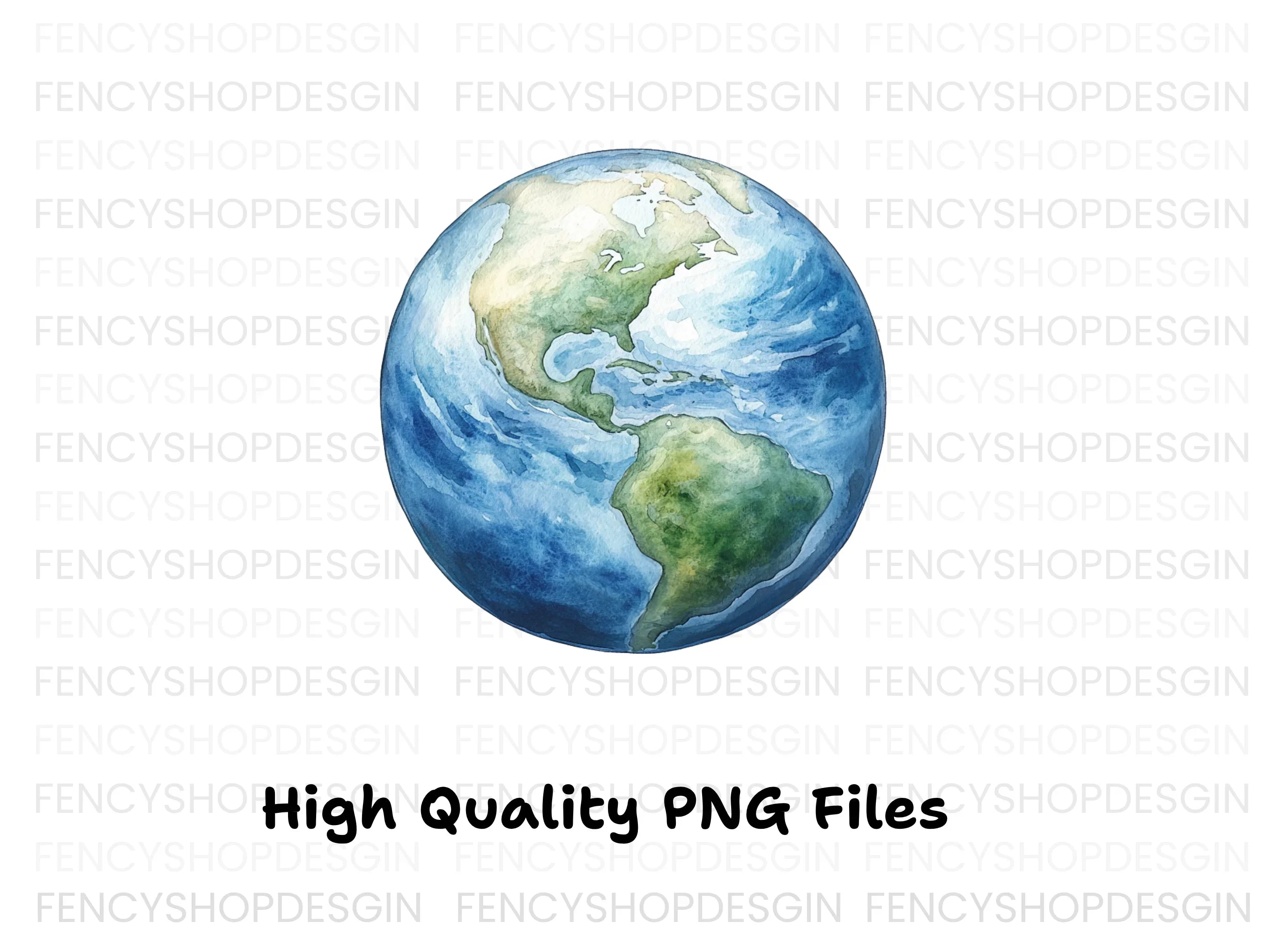 Hand Painted Earth Globes Clipart Bundle