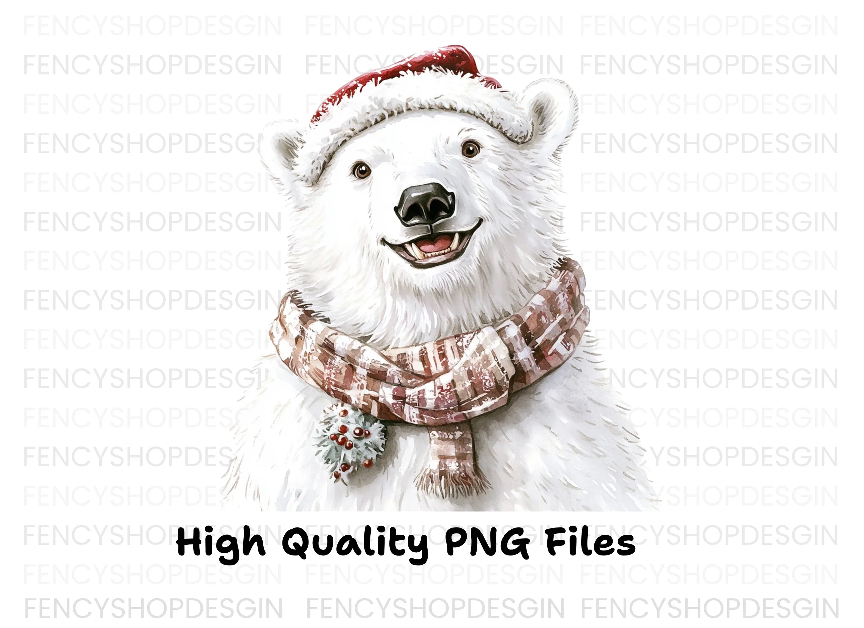 Christmas Polar Bear Clipart Bundle
