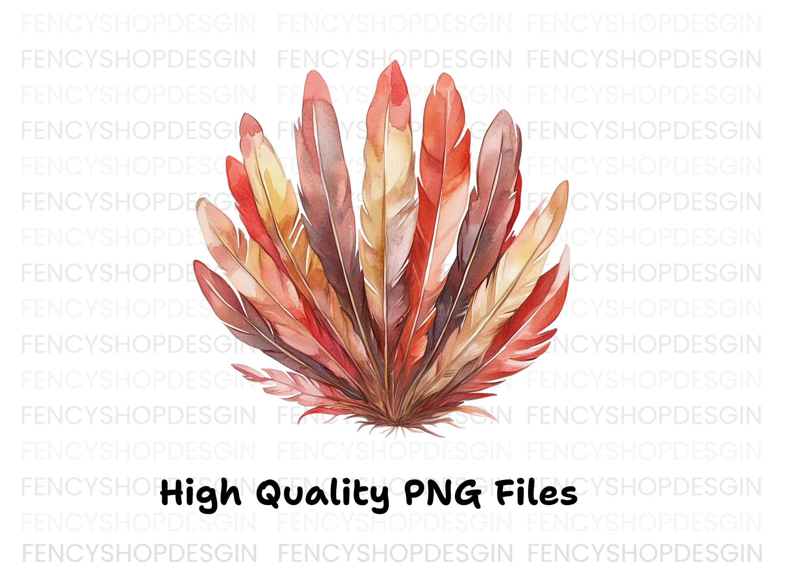 Vibrant Feather Headdresses Clipart Bundle