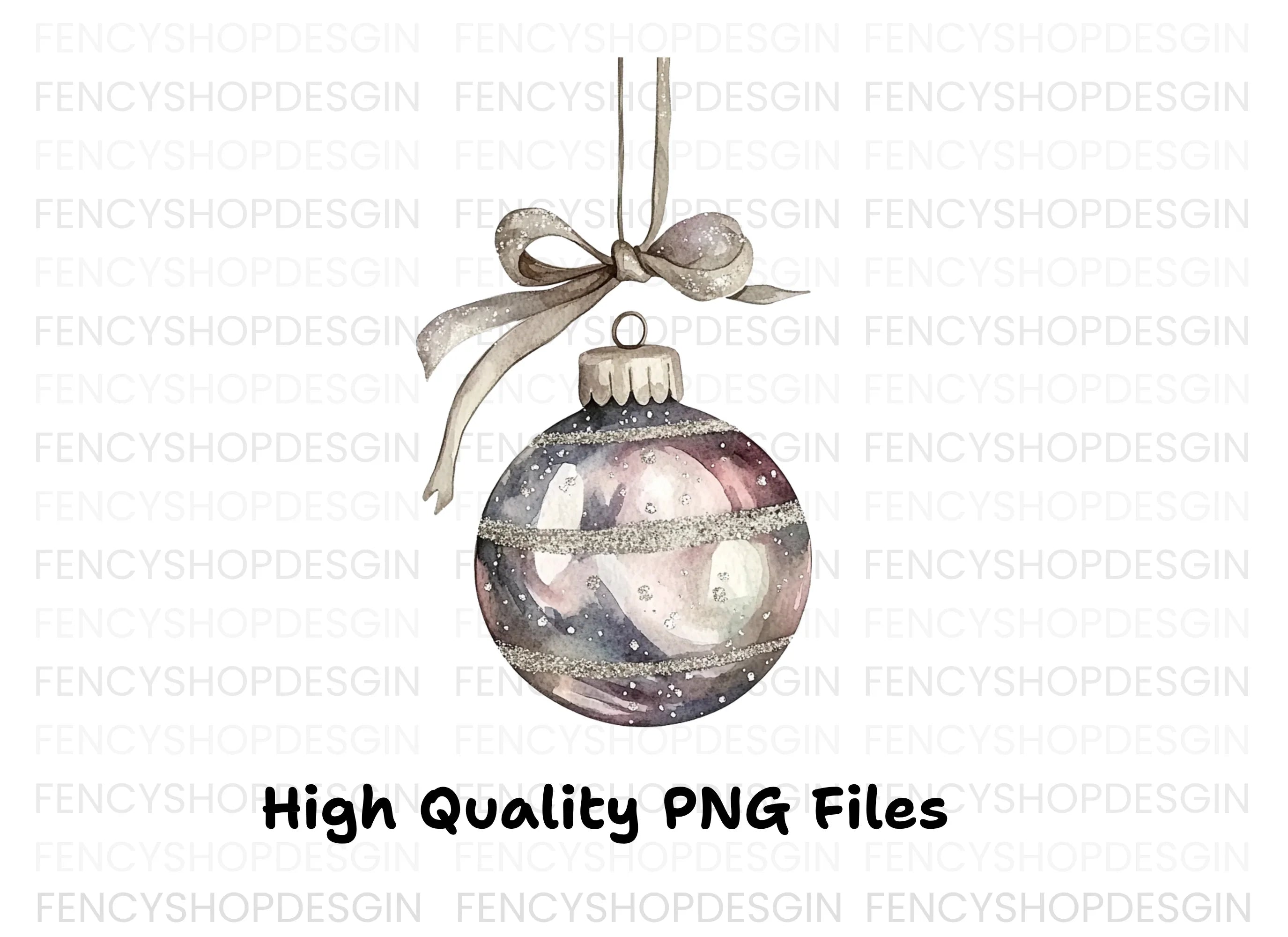 Sparkling Christmas Bauble Clipart Bundle