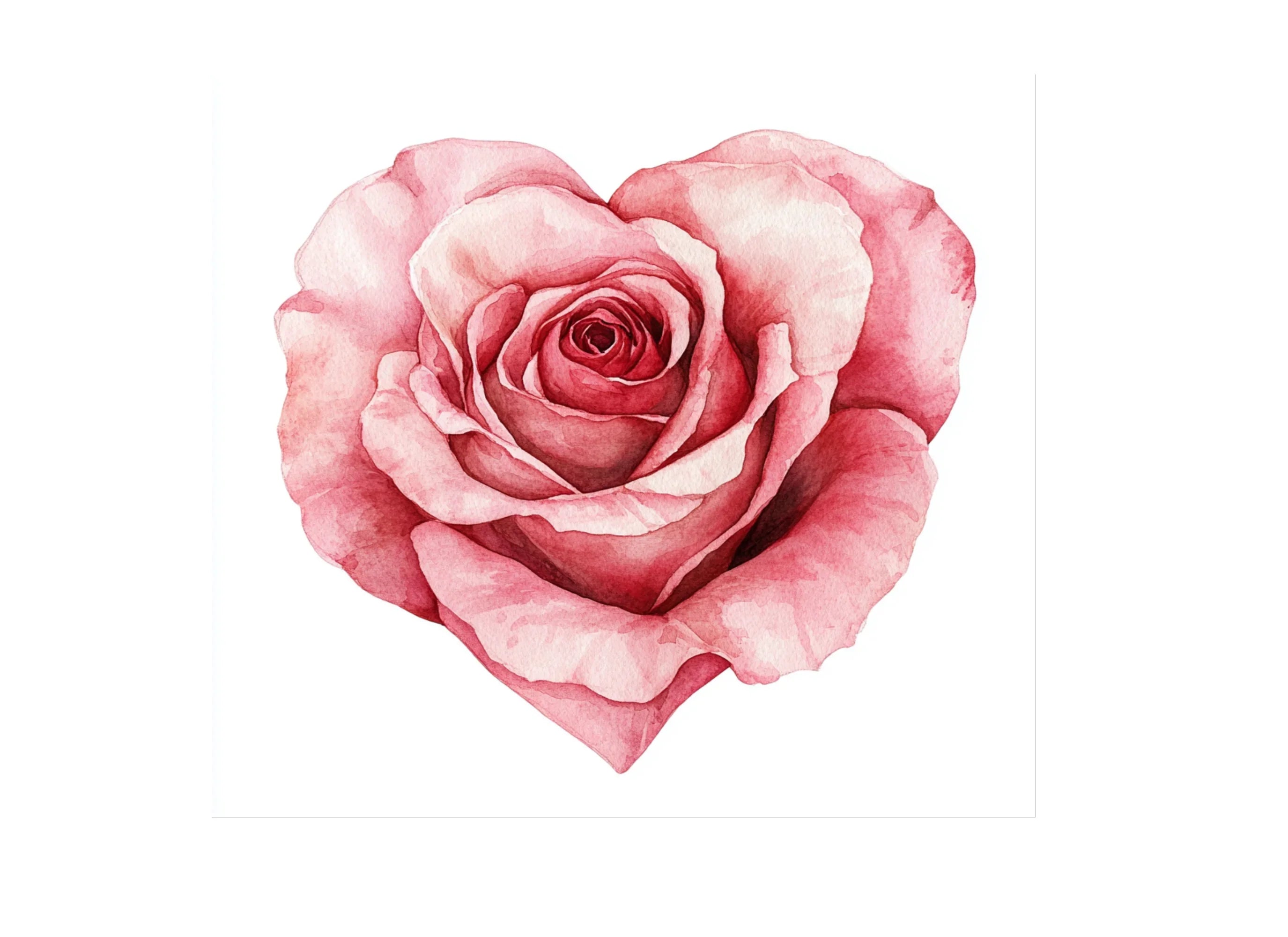 Pink Rose Heart Clipart Bundle