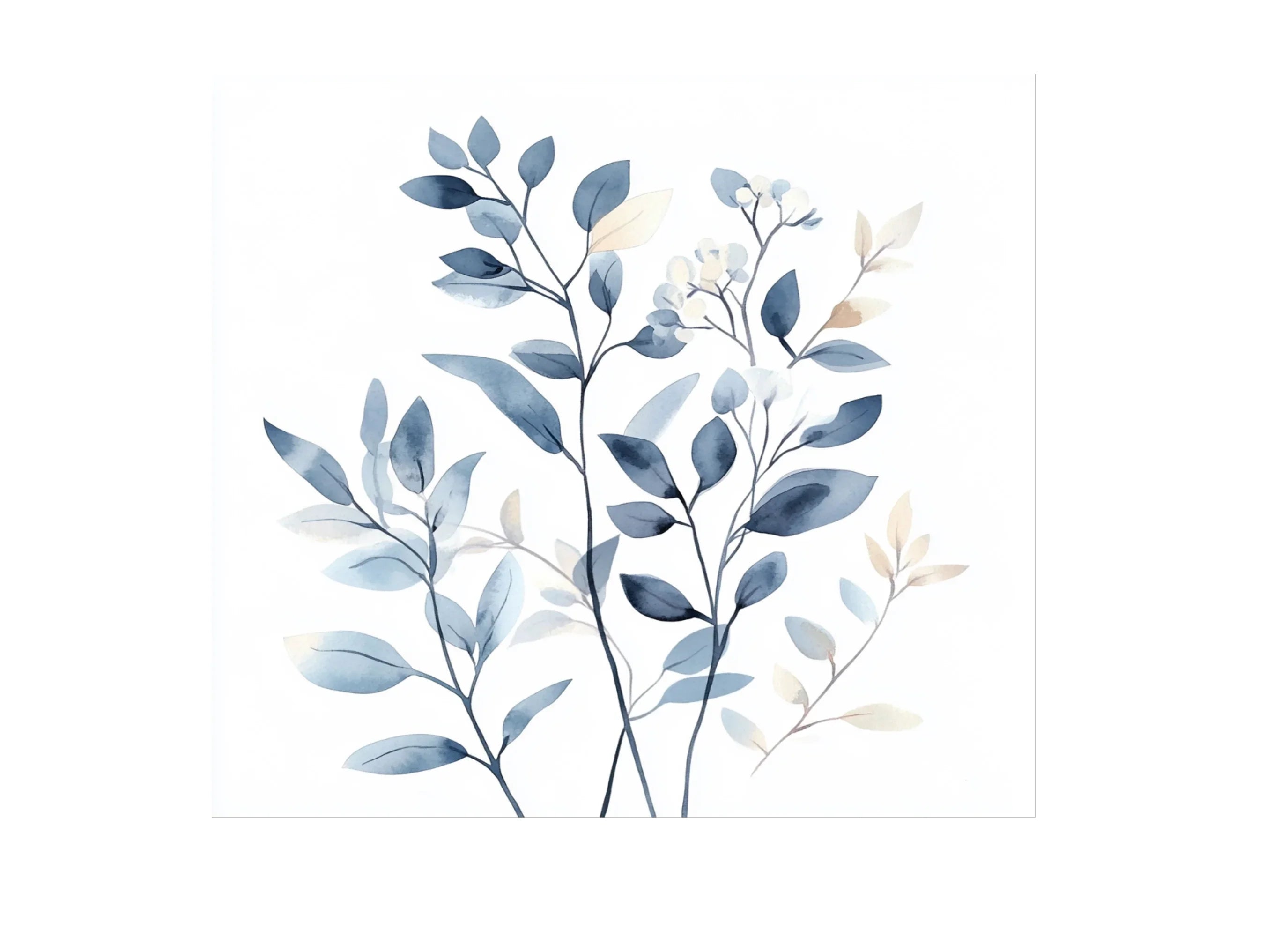 Blue Foliage Clipart Bundle