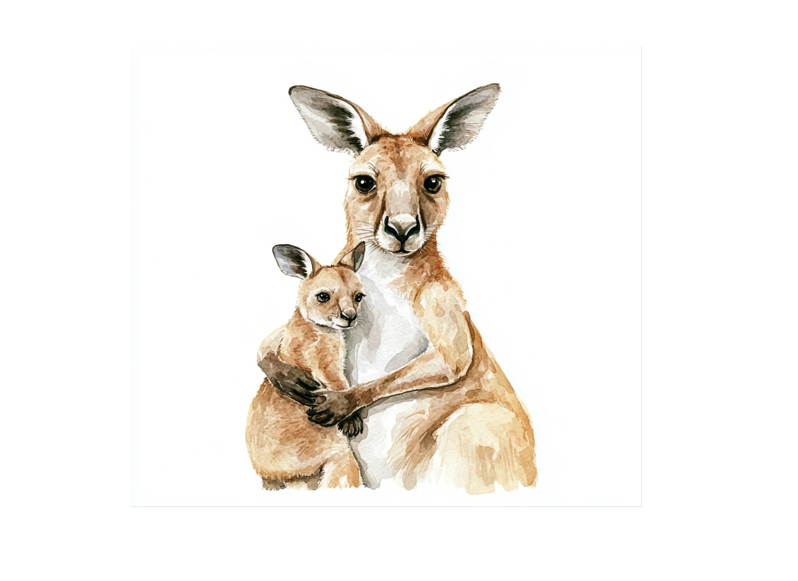 Kangaroo Mother and Baby Clipart Bundle