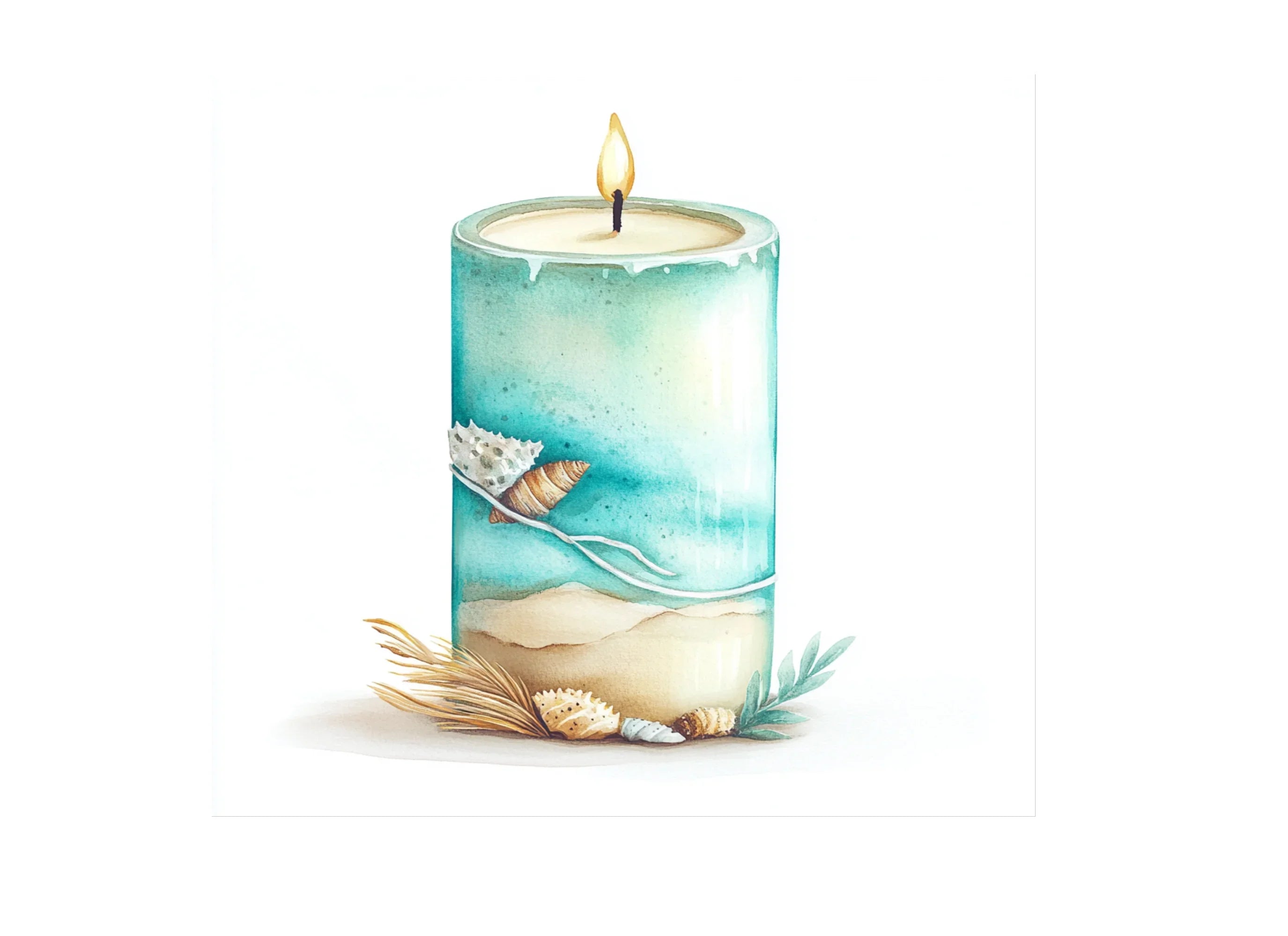 Beach Themed Candle Clipart Bundle