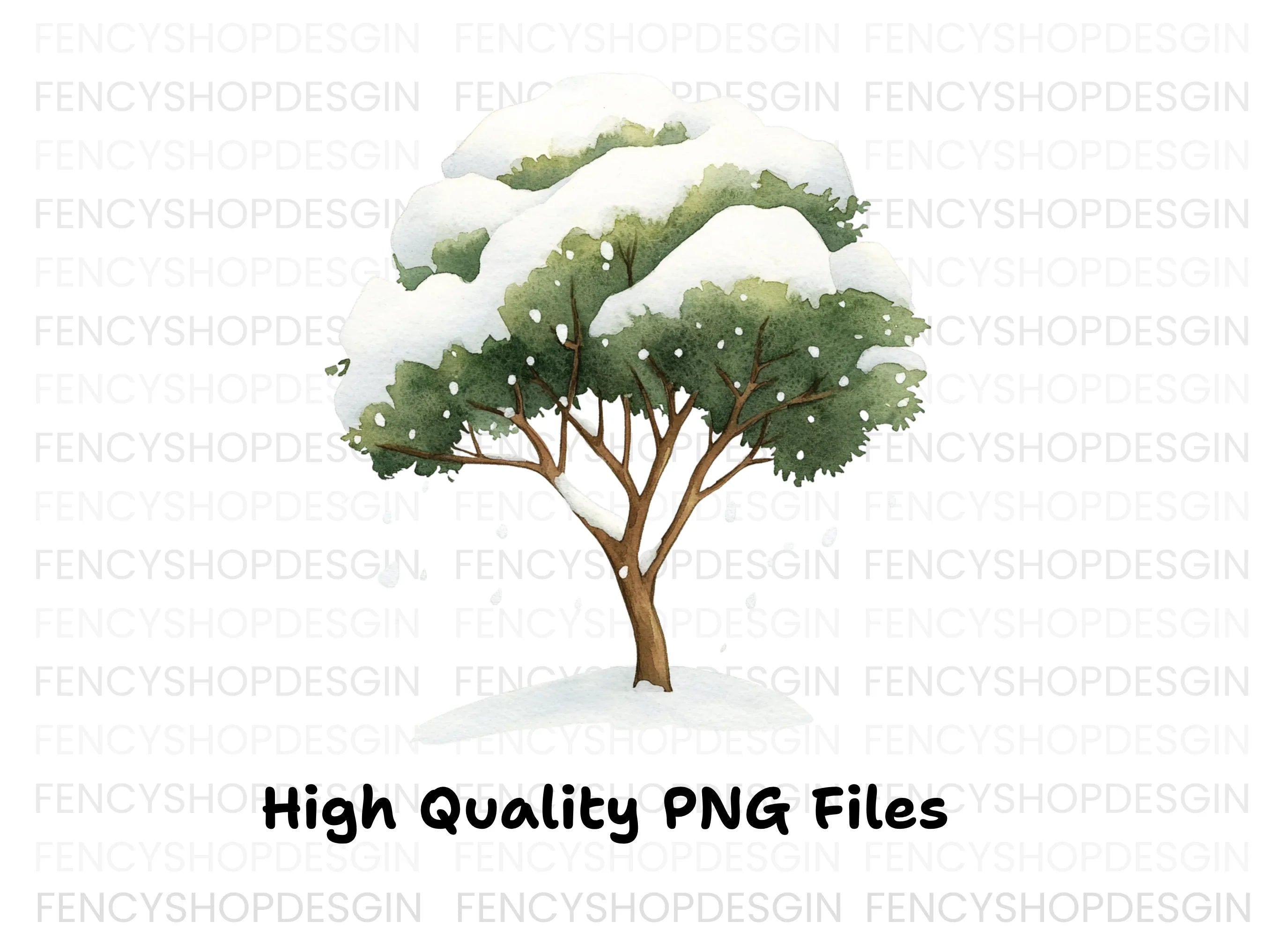 Winter Trees Clipart Bundle