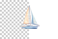 Sailboat at Dawn Nautical Scene Clipart Bundle - CraftNest - Digital Crafting and Art