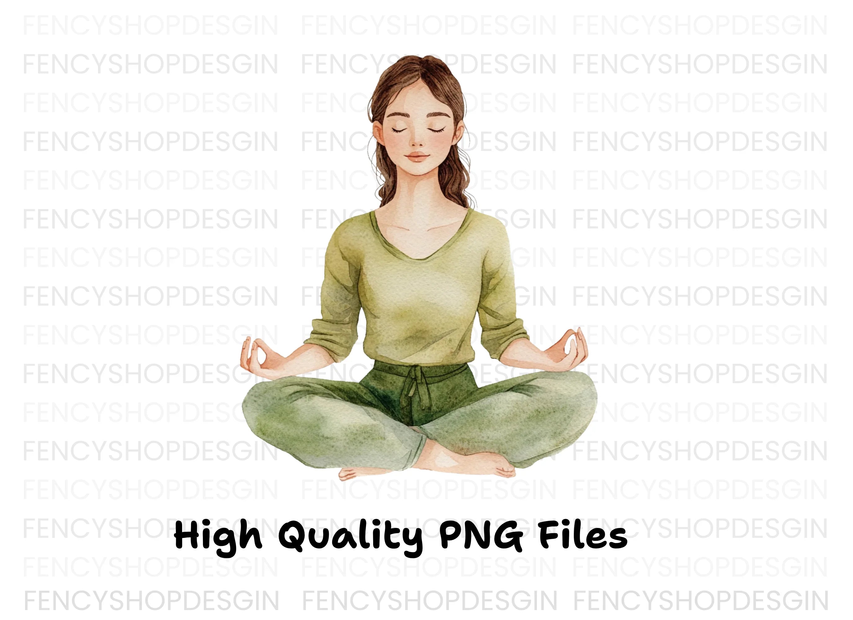 Woman Meditating Style Clipart Bundle