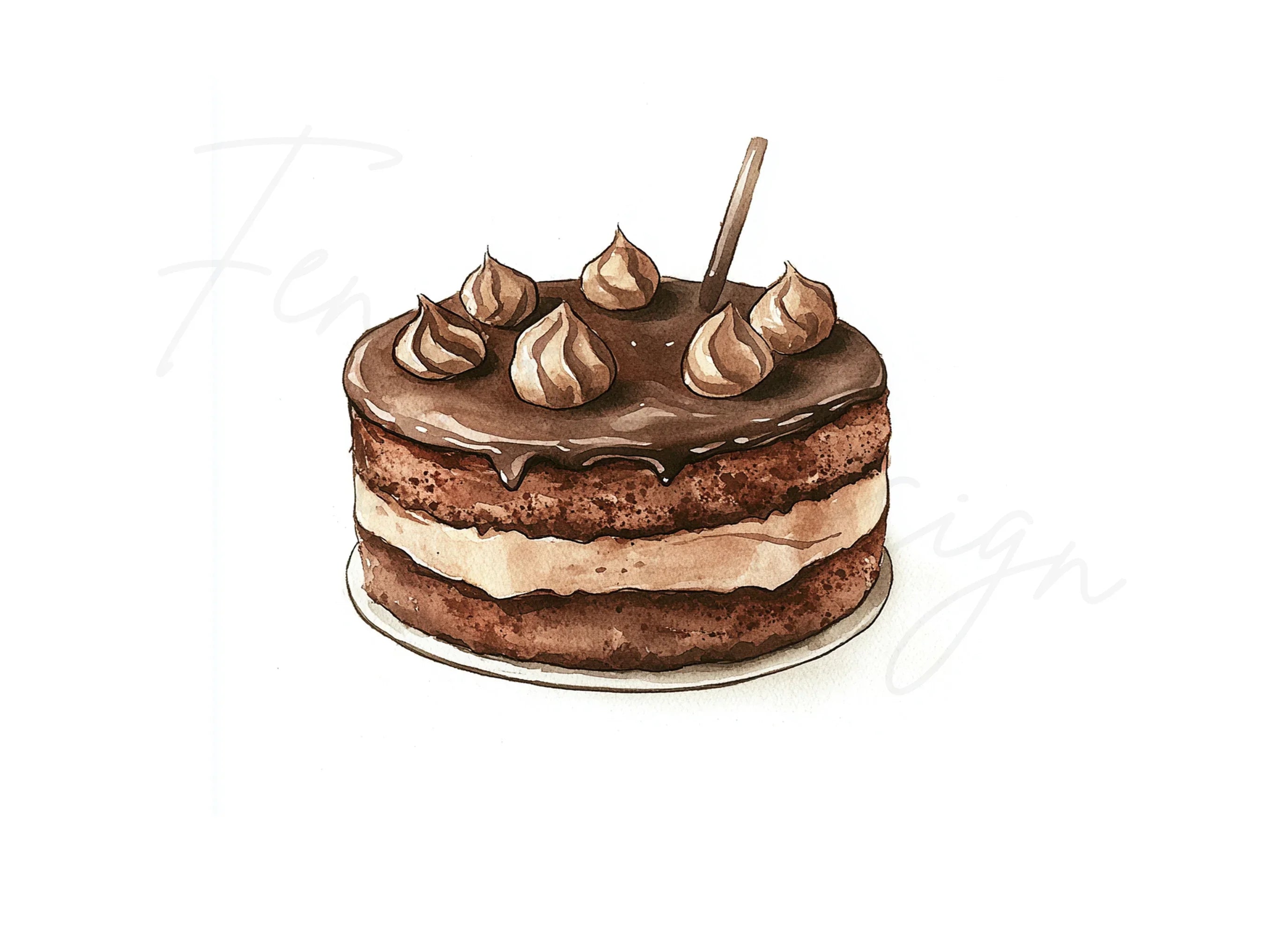 Chocolate Layer Cake Clipart Bundle