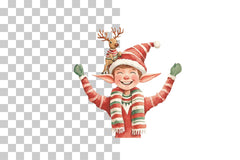 Festive Christmas Elf Reindeer Clipart Bundle - CraftNest - Digital Crafting and Art