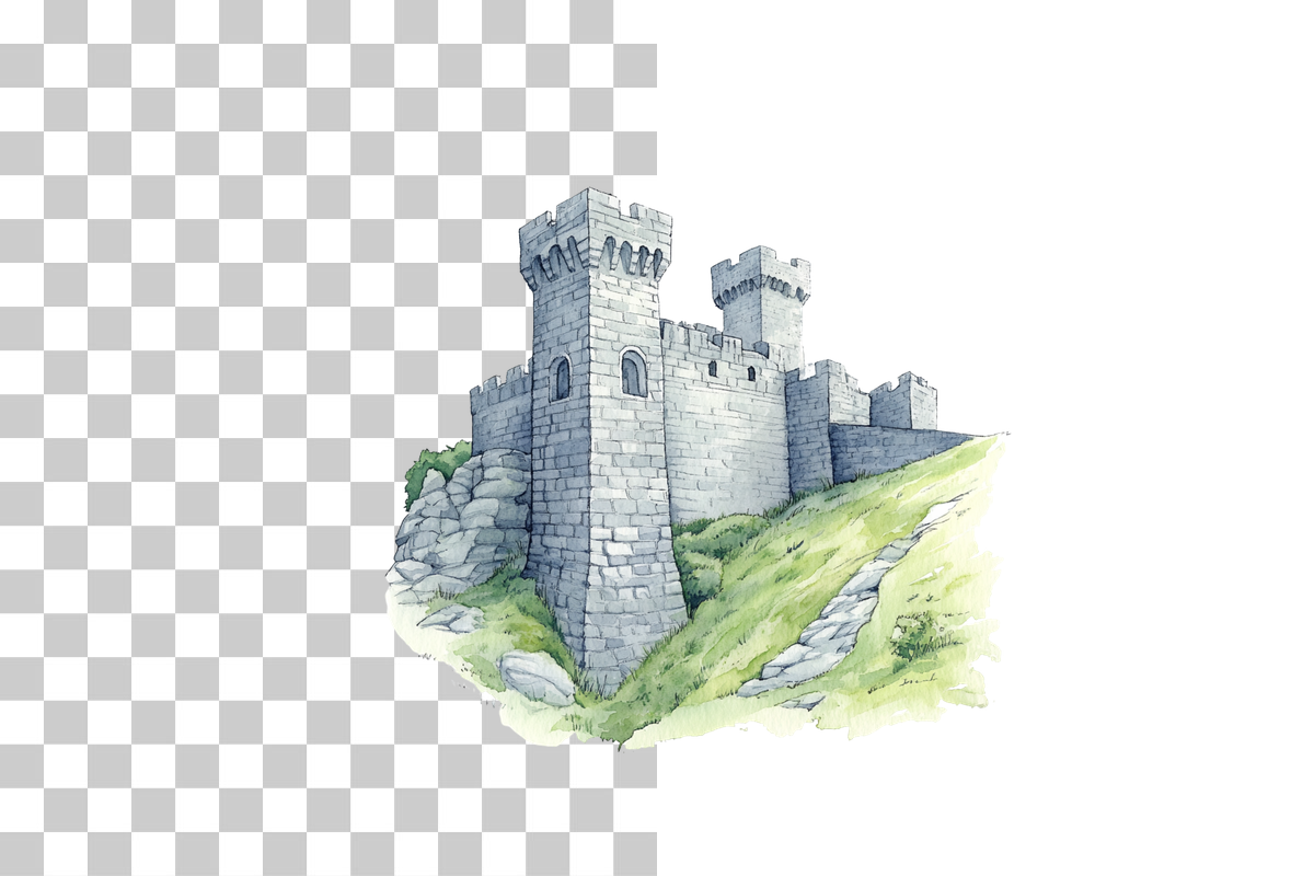 Historic Hillside Castle Clipart Bundle