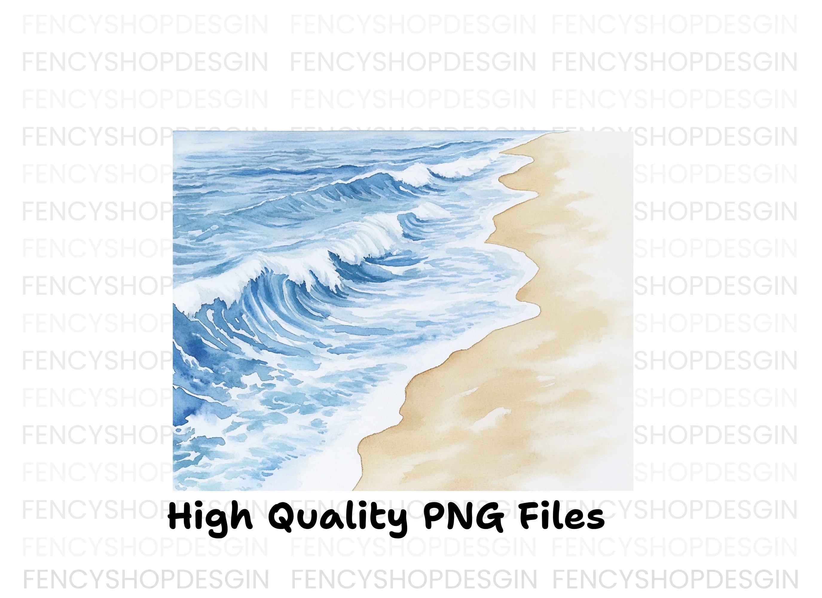 Ocean Waves Beach Clipart Bundle
