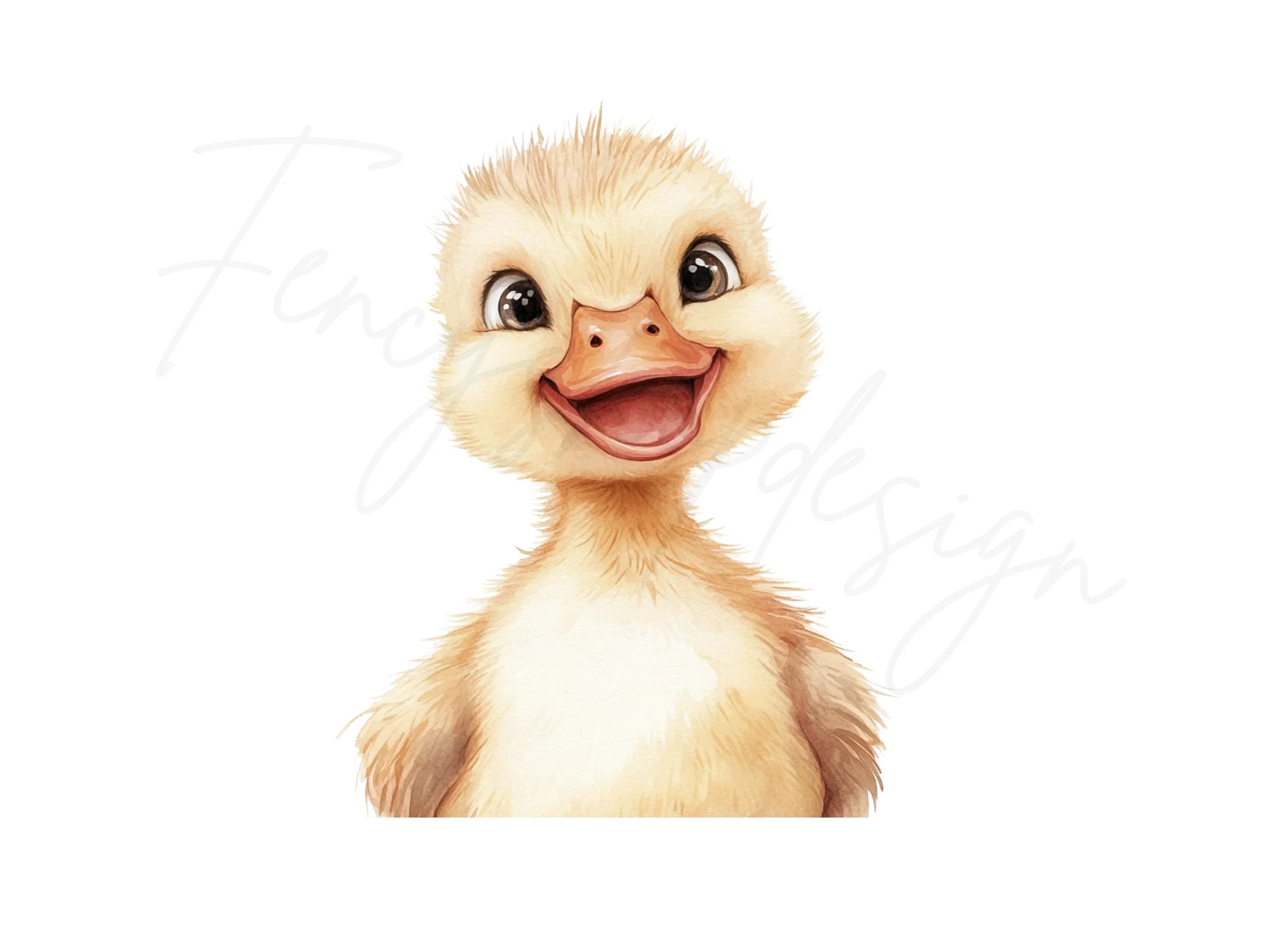 Cute Happy Duckling Clipart Bundle
