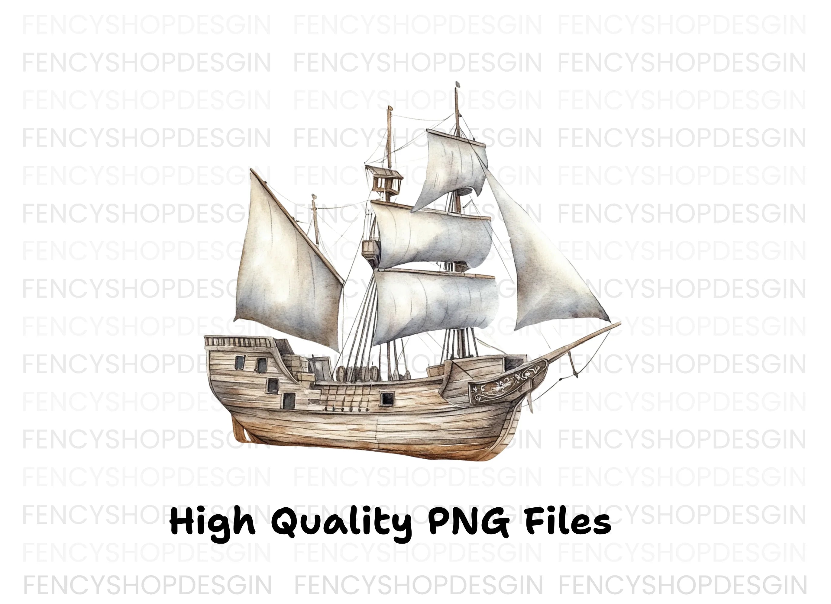 Vintage Sailing Ship Clipart Bundle