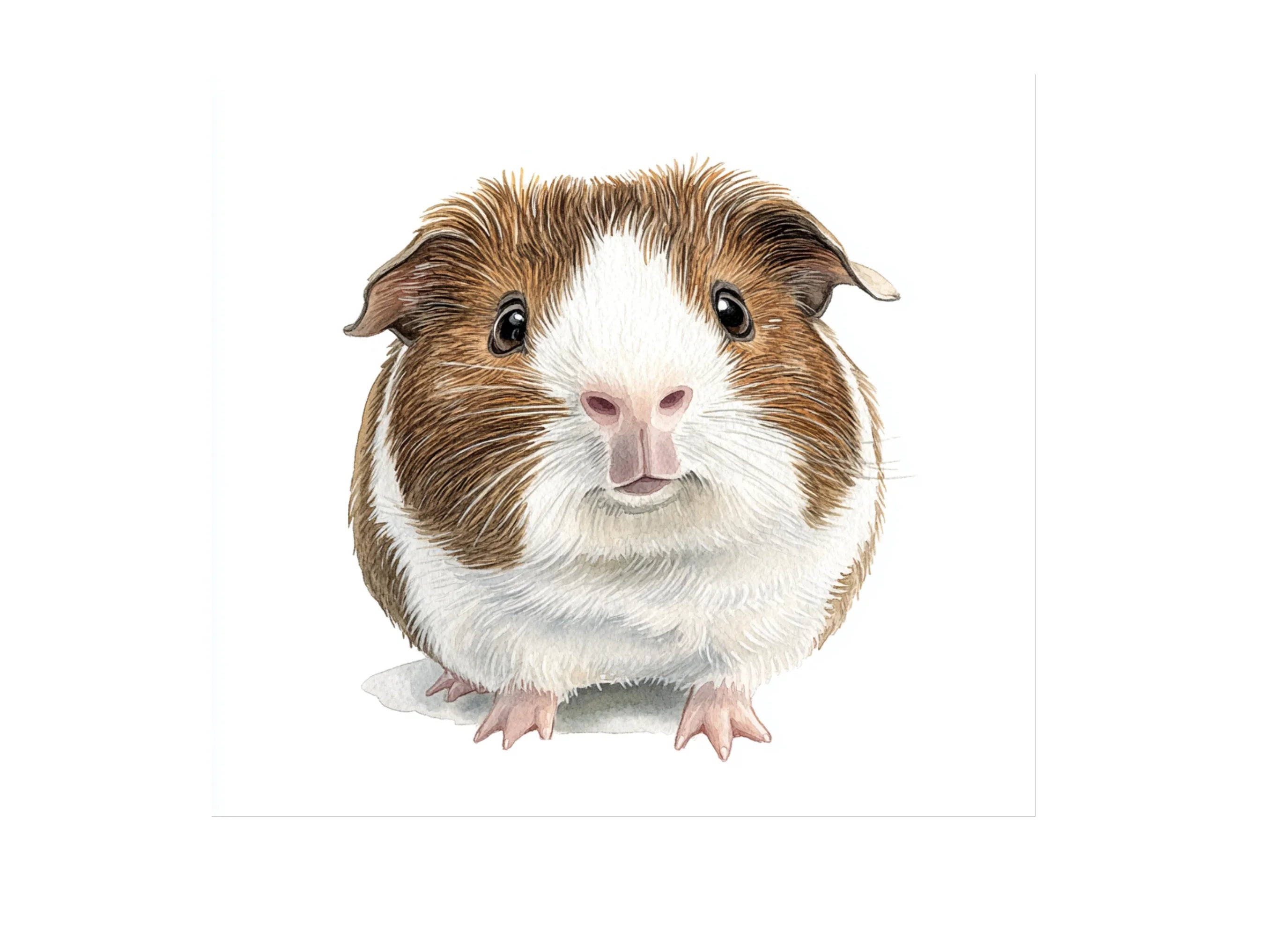 Brown and White Guinea Pig Clipart Bundle