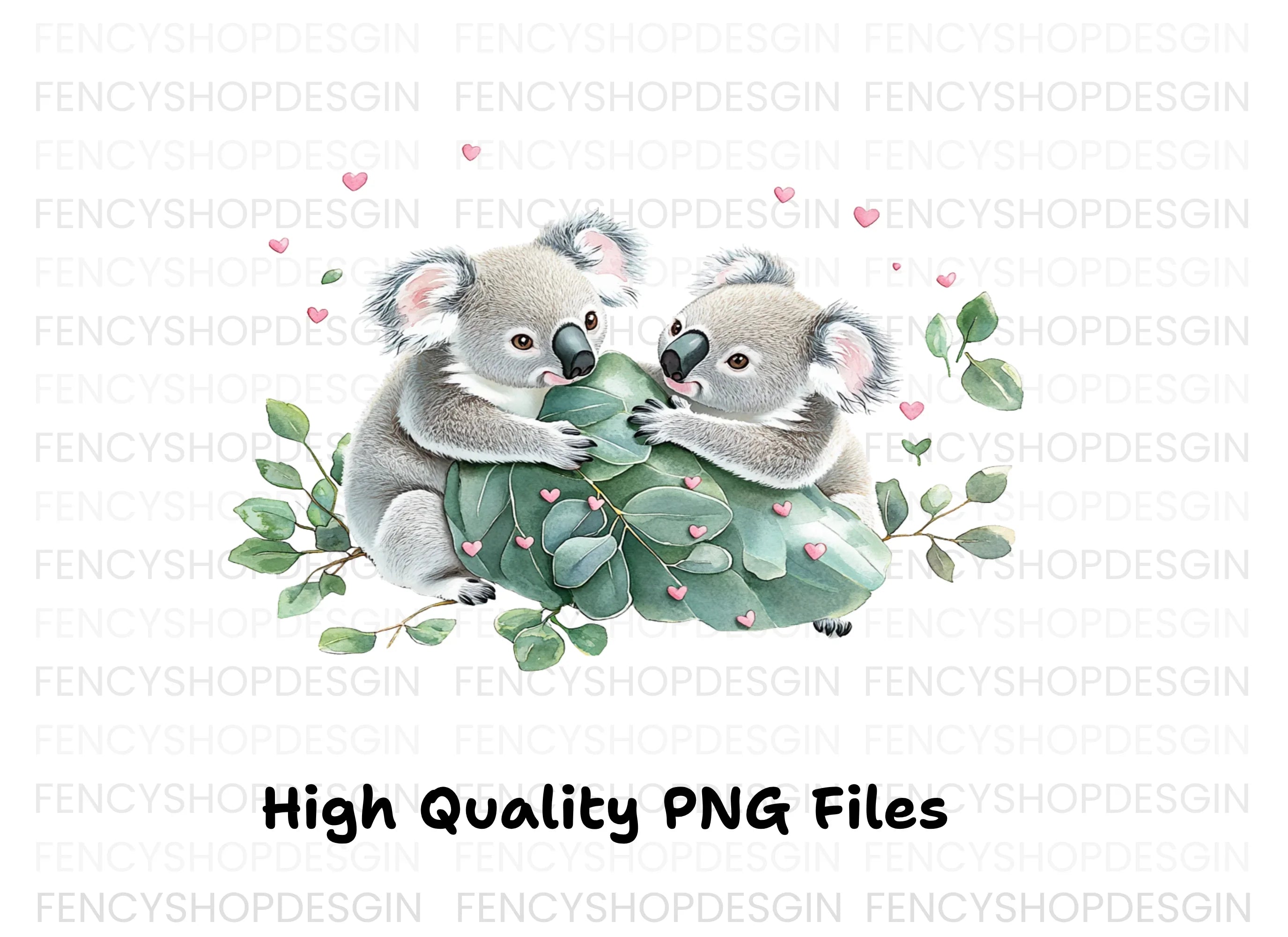 Cute Koala Couple Love Clipart Bundle