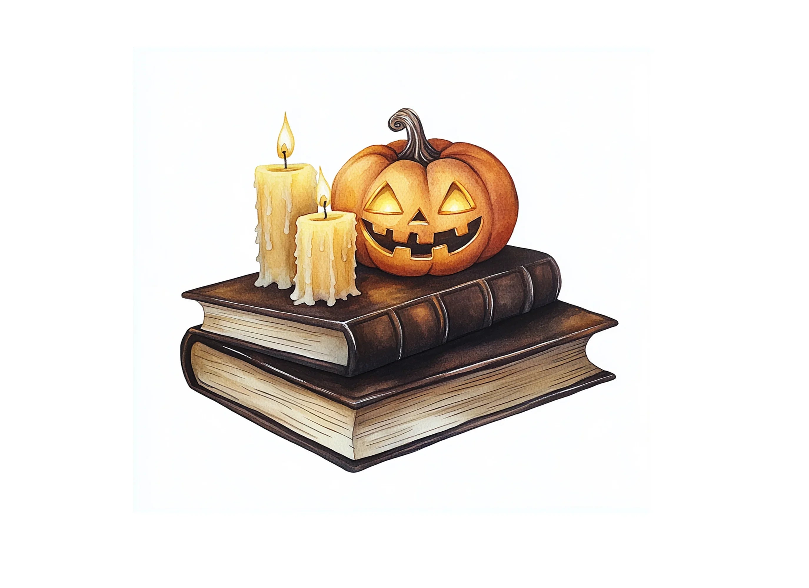 Halloween Pumpkin Candle Clipart Bundle
