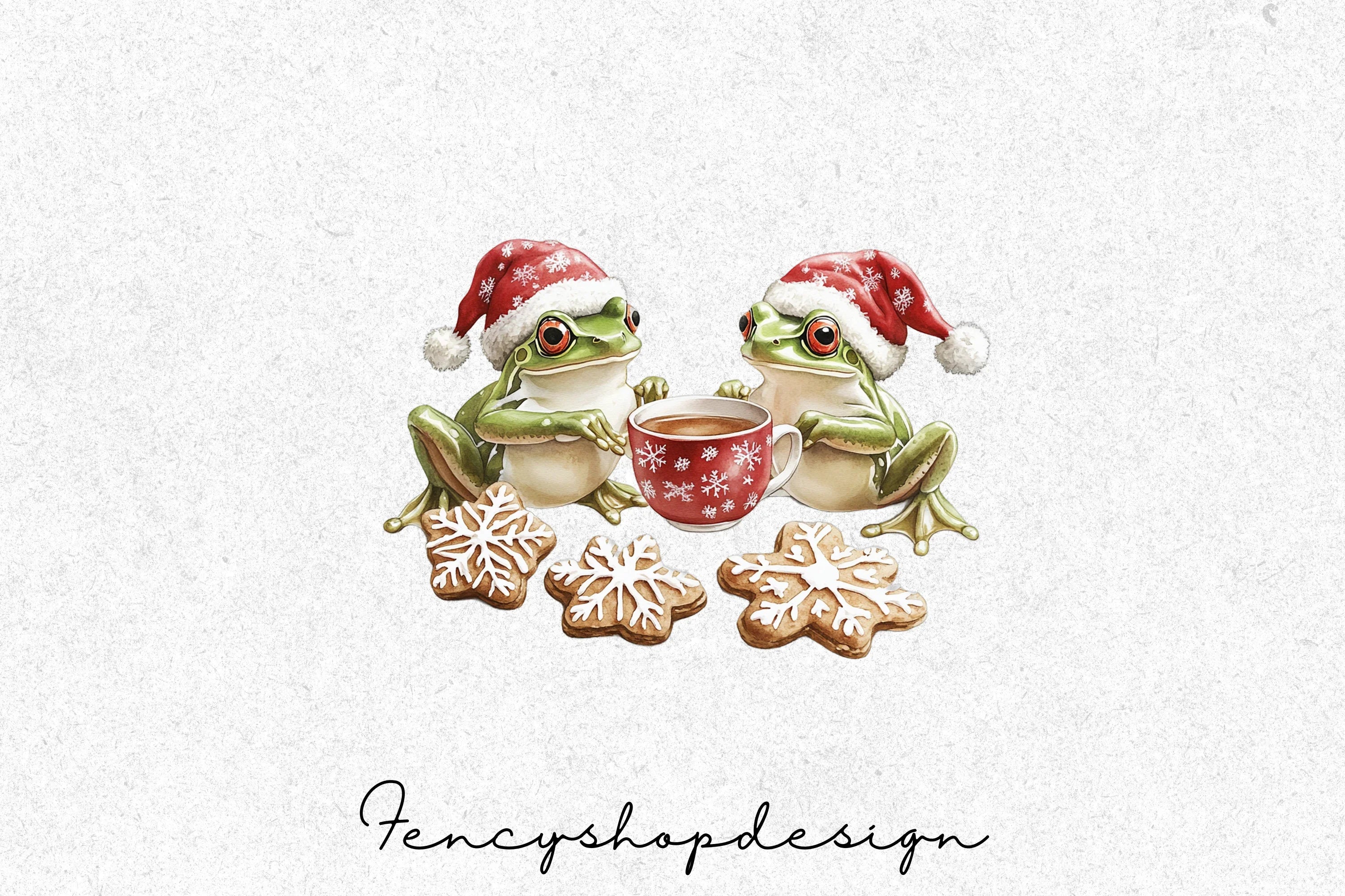 Festive Frogs Christmas Clipart Bundle