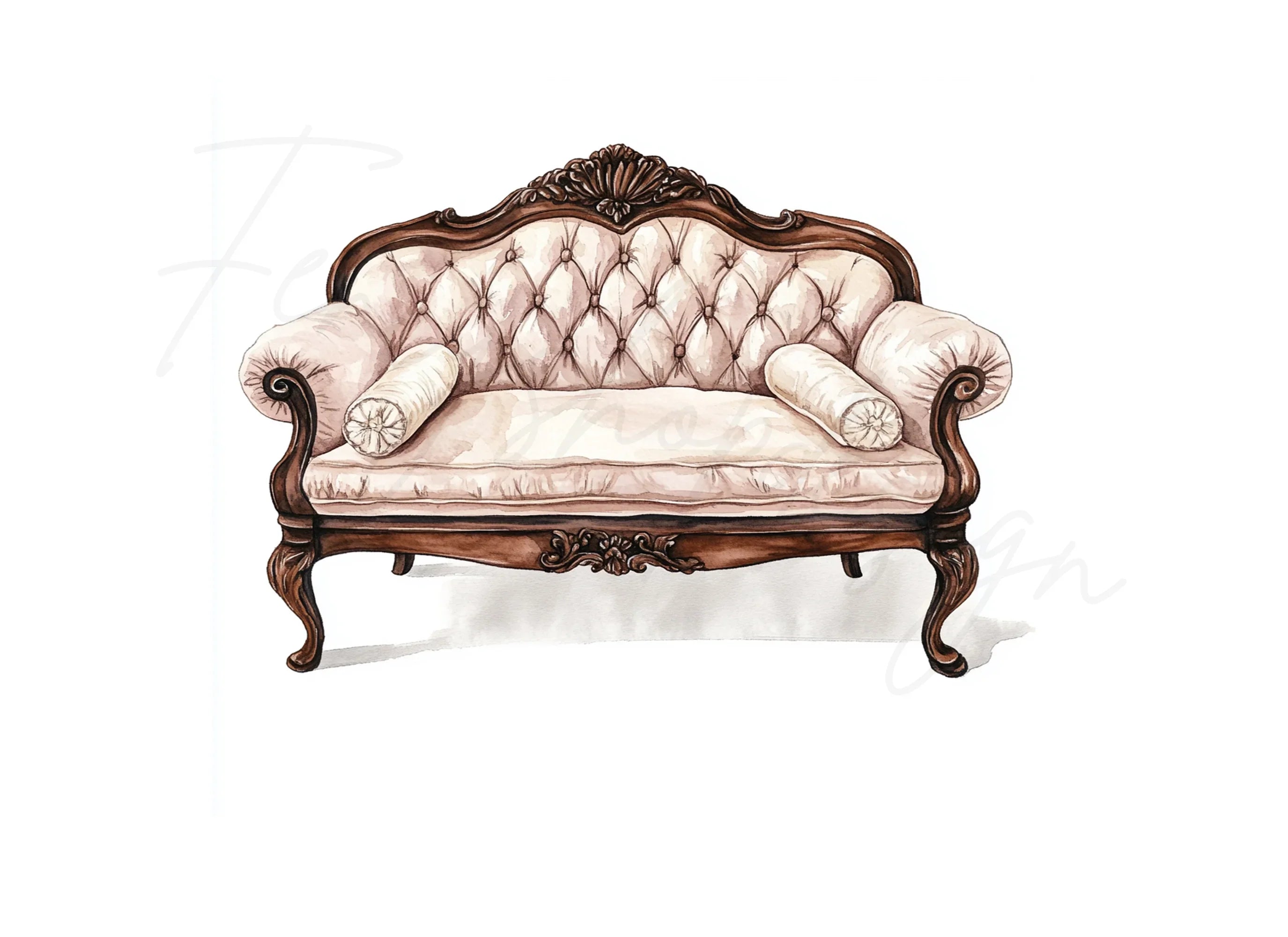 Vintage Sofa Clipart Bundle