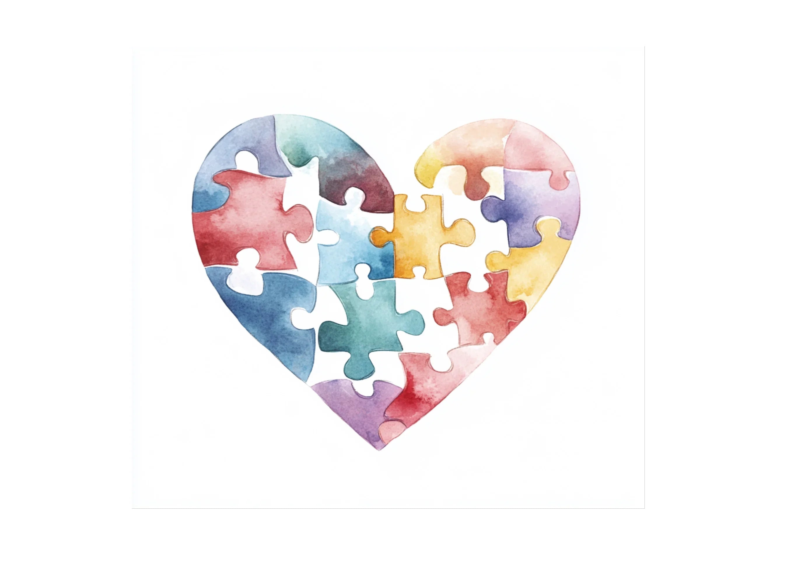 Autism Puzzle Heart Clipart Bundle