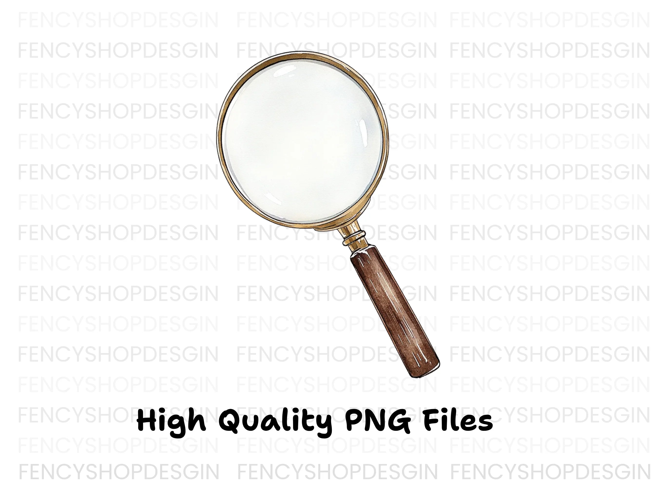 Vintage Magnifying Glass Clipart Bundle
