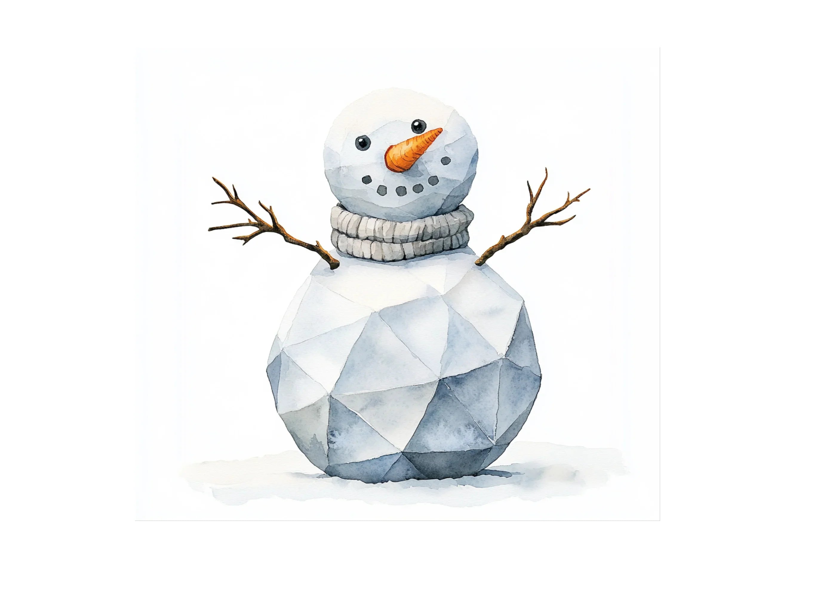 Geometric Snowman Clipart Bundle