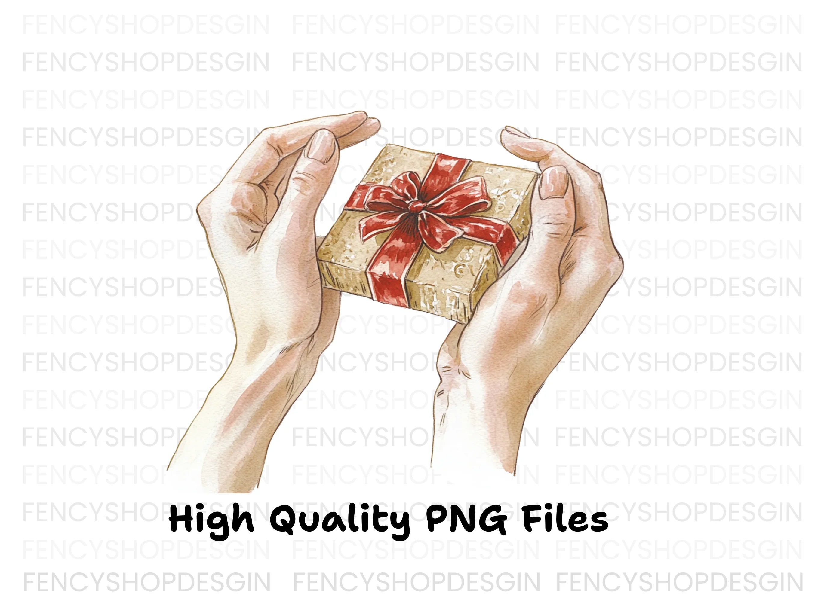 Hands Holding Gift Boxes Clipart Bundle