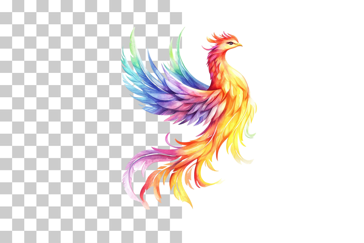 Colorful Abstract Phoenix Clipart Bundle