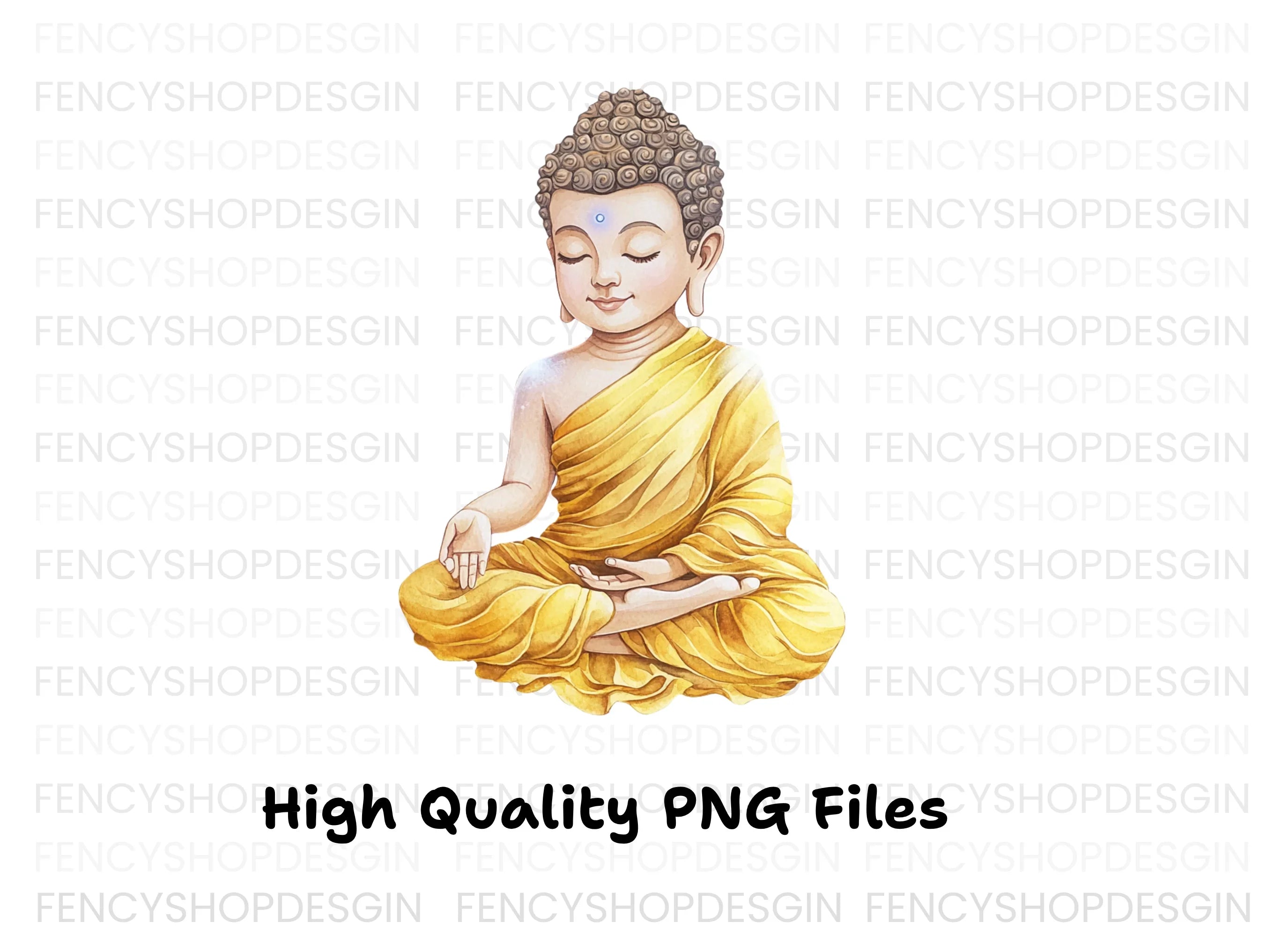 Little Buddha Meditating Clipart Bundle