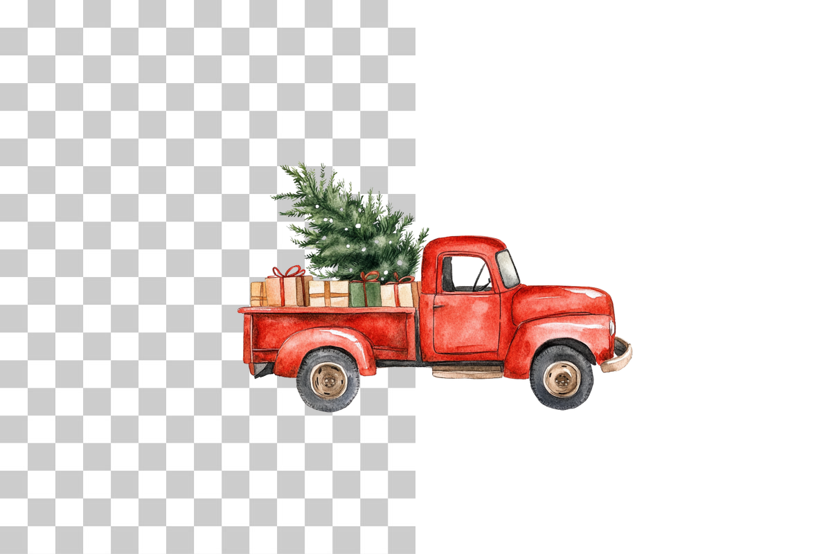 Holiday Red Car Clipart Bundle