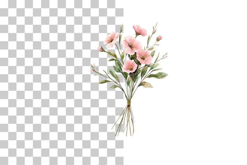 Wildflower Bouquet Floral Arrangement Clipart Bundle - CraftNest - Digital Crafting and Art