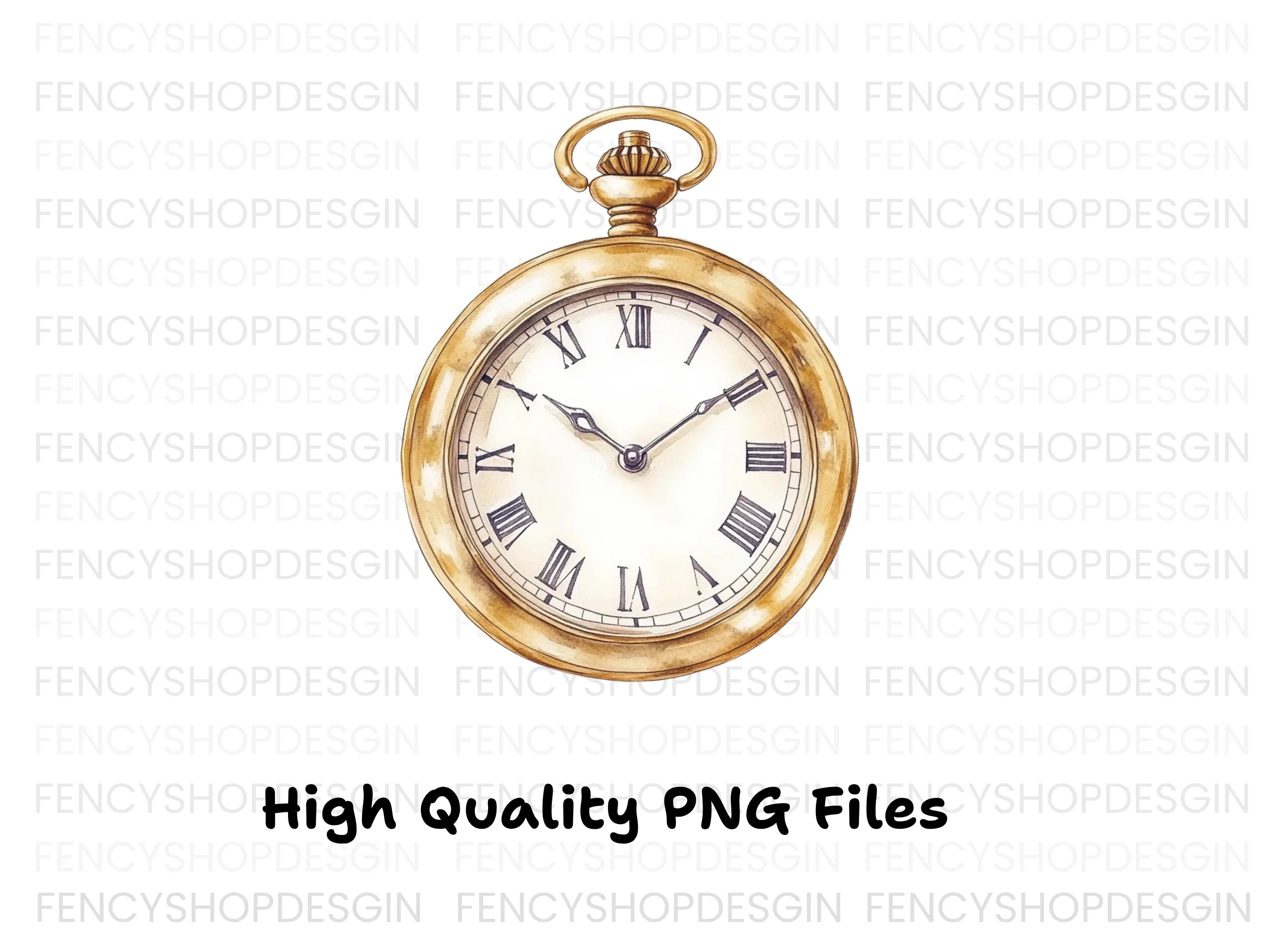 Elegant Vintage Pocket Watch Clipart Bundle