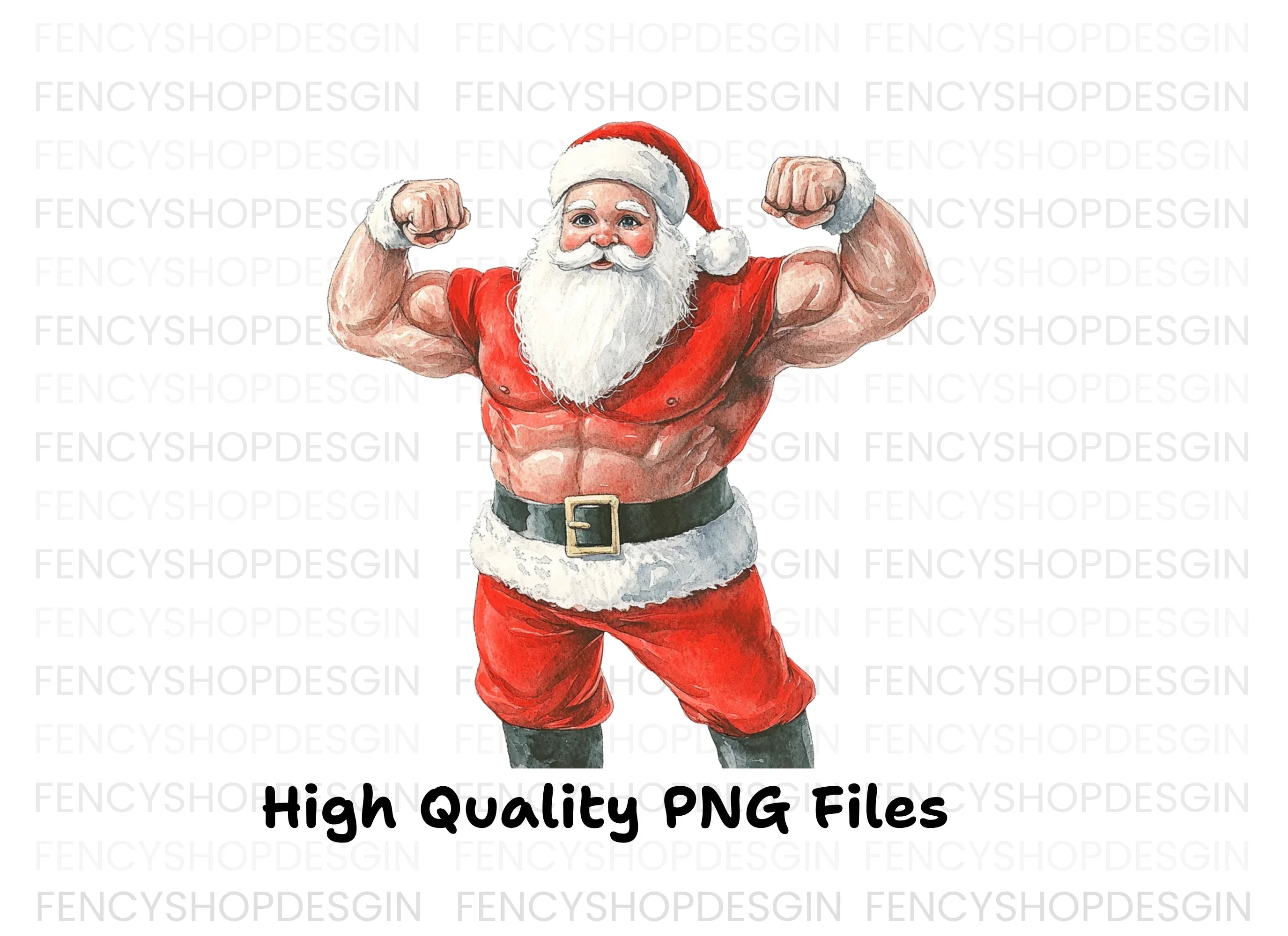 Strong Santa Clipart Bundle