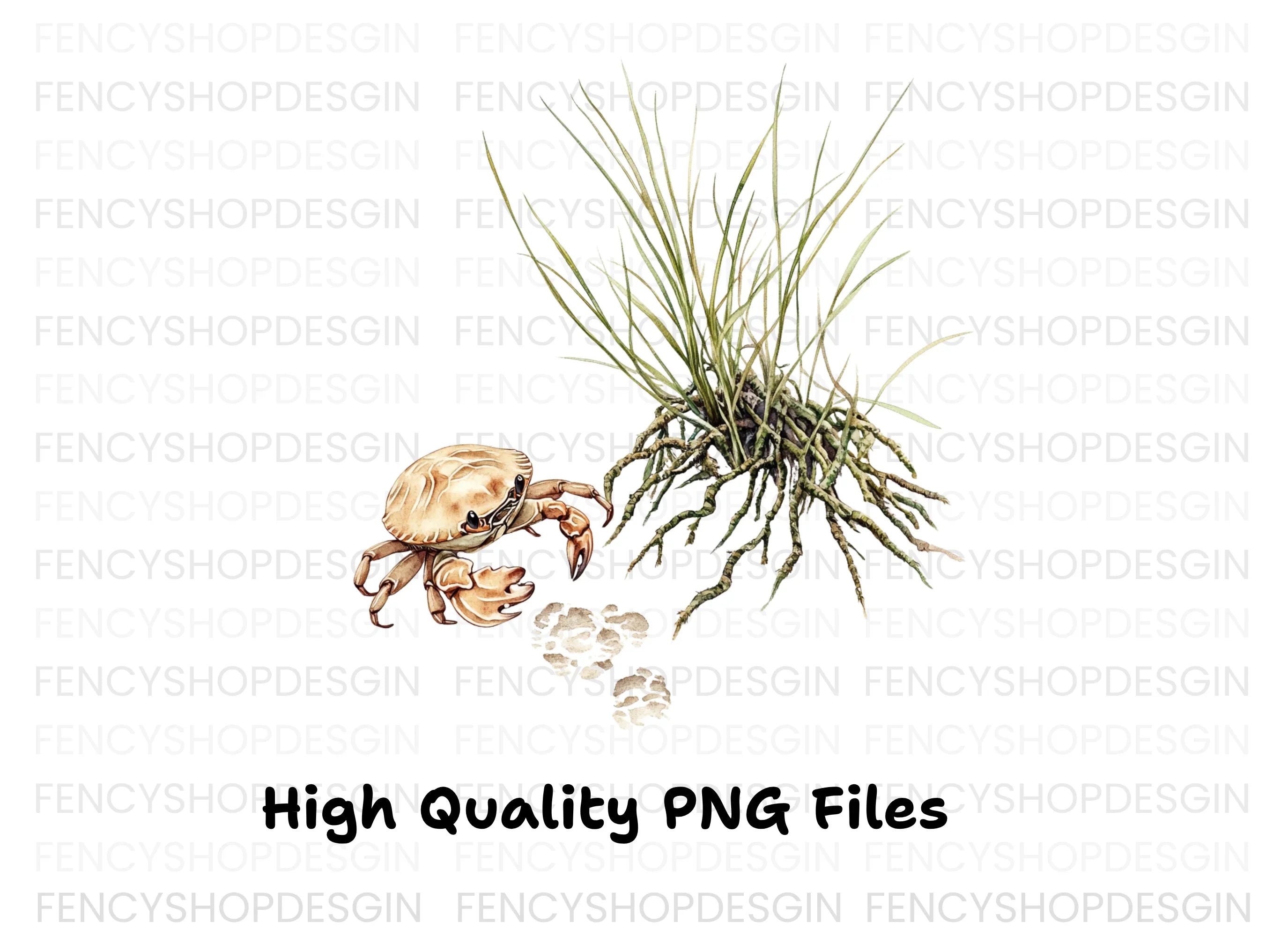 Crabs and Seaweed Clipart Bundle