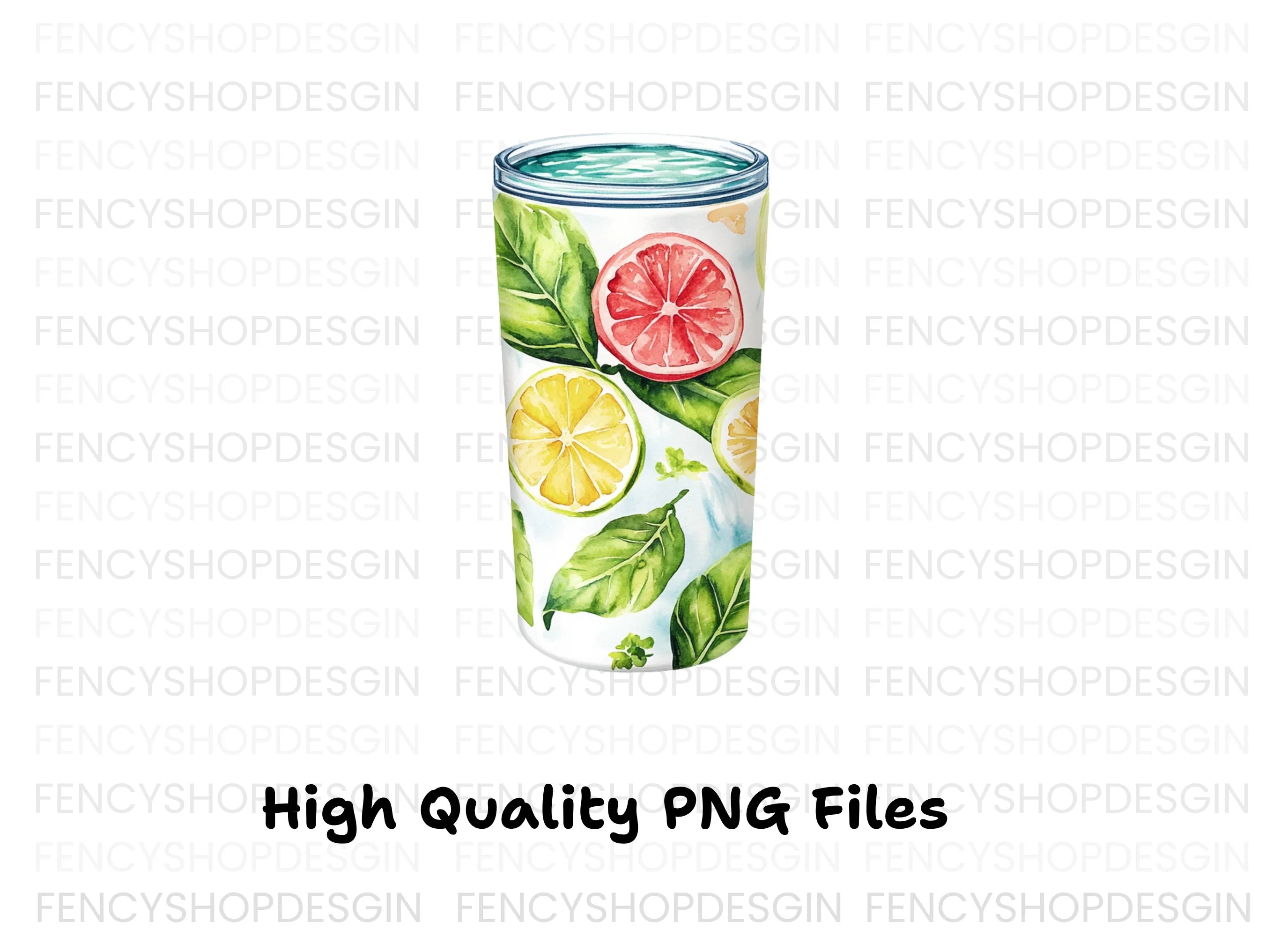 Citrus and Mint Tumbler Clipart Bundle