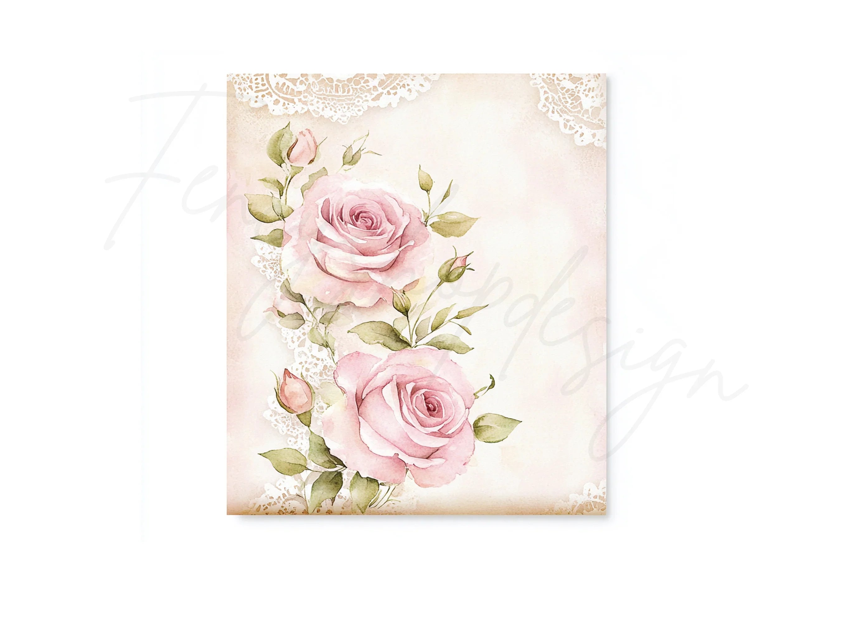 Elegant Pink Rose Clipart Bundle