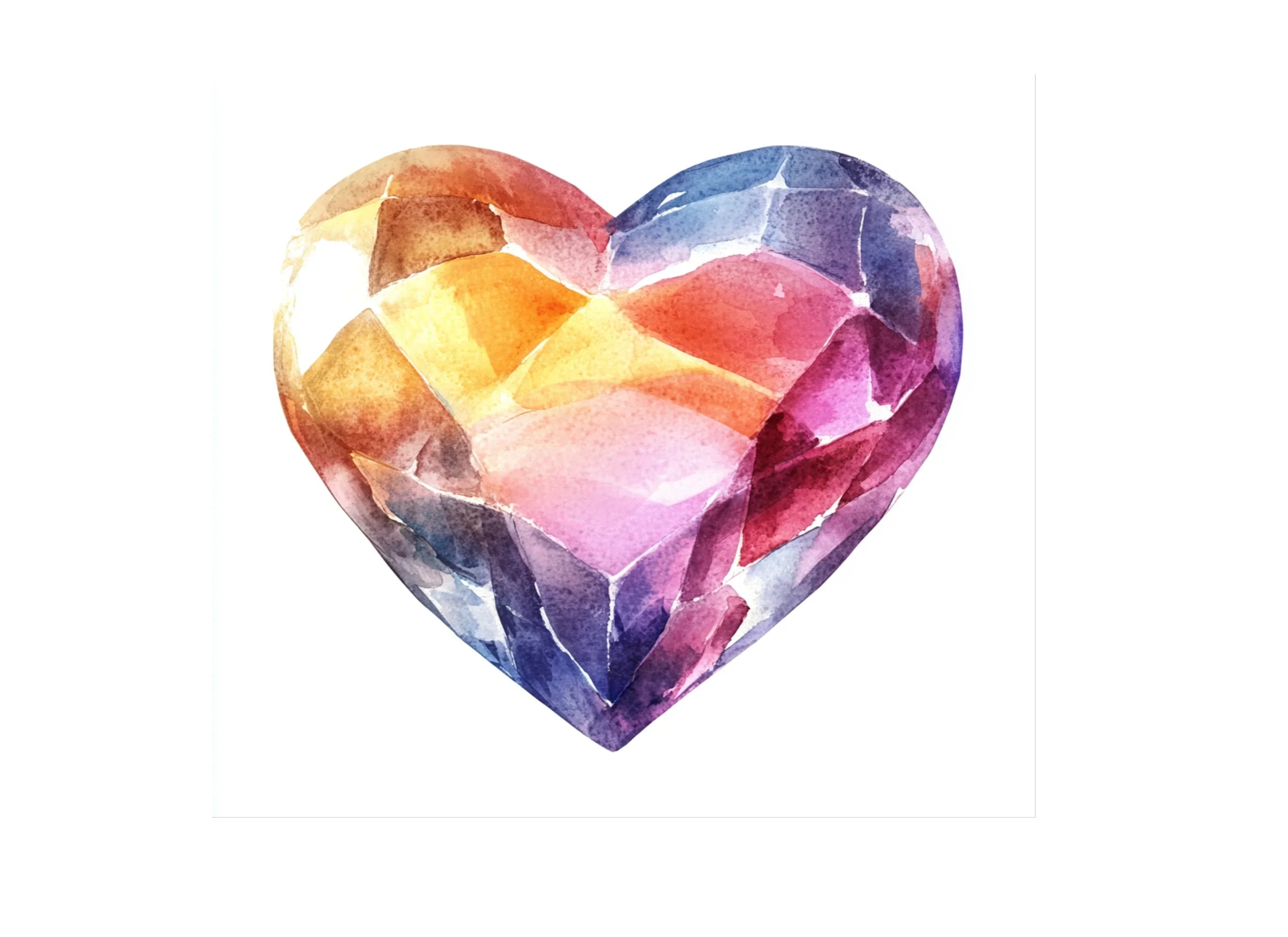 Gemstone Hearts Clipart Bundle