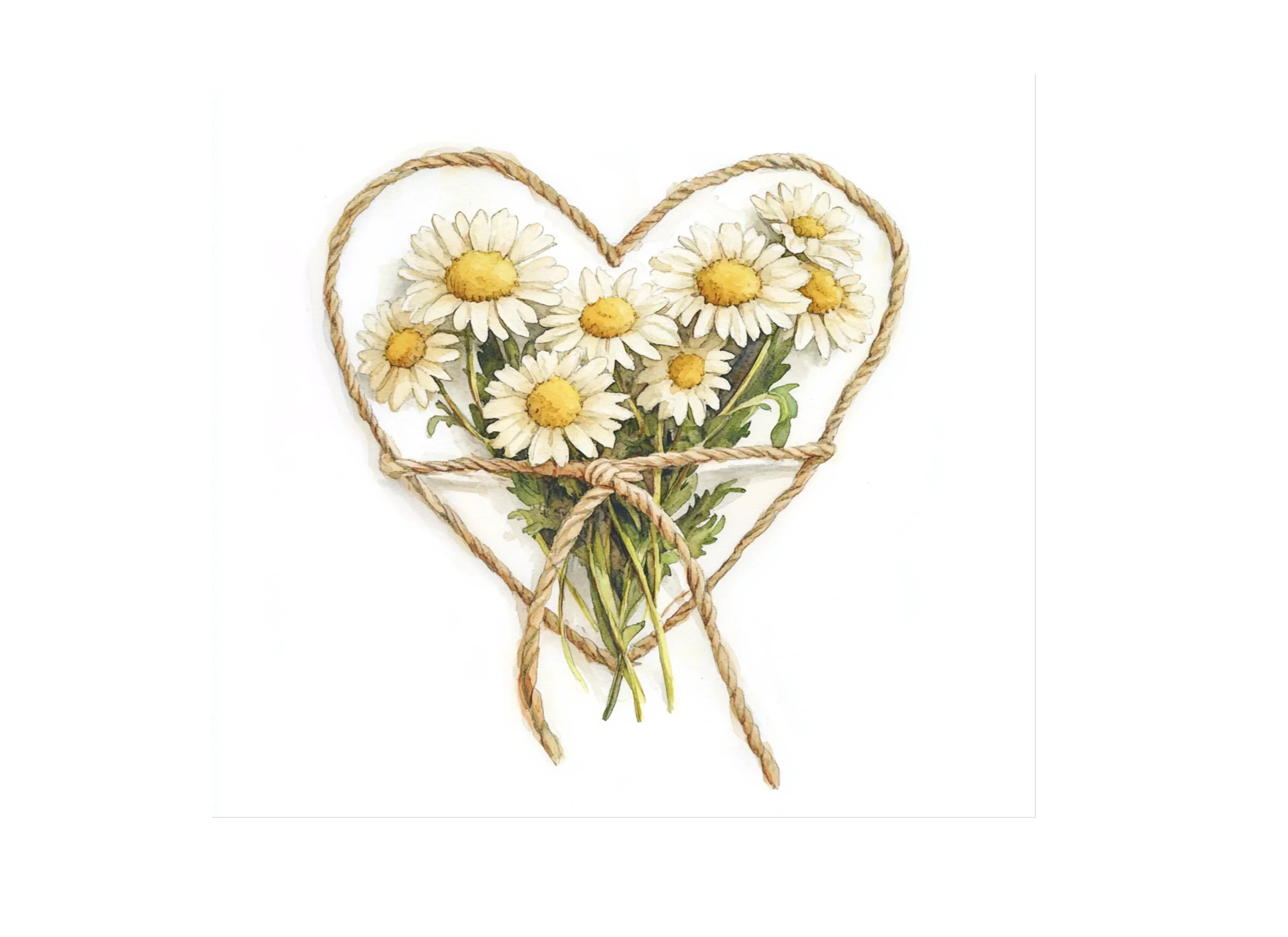 Daisy Heart Bouquets Clipart Bundle