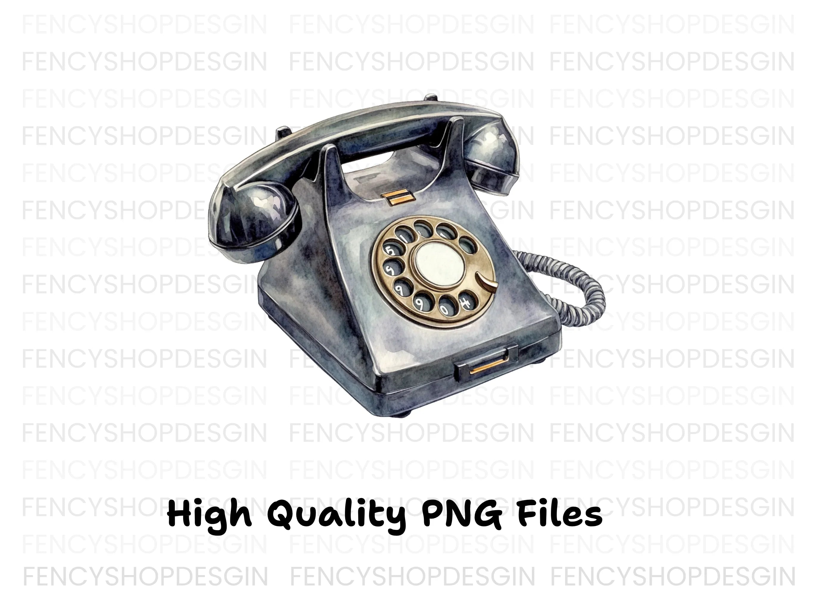 Vintage Rotary Phone Clipart Bundle