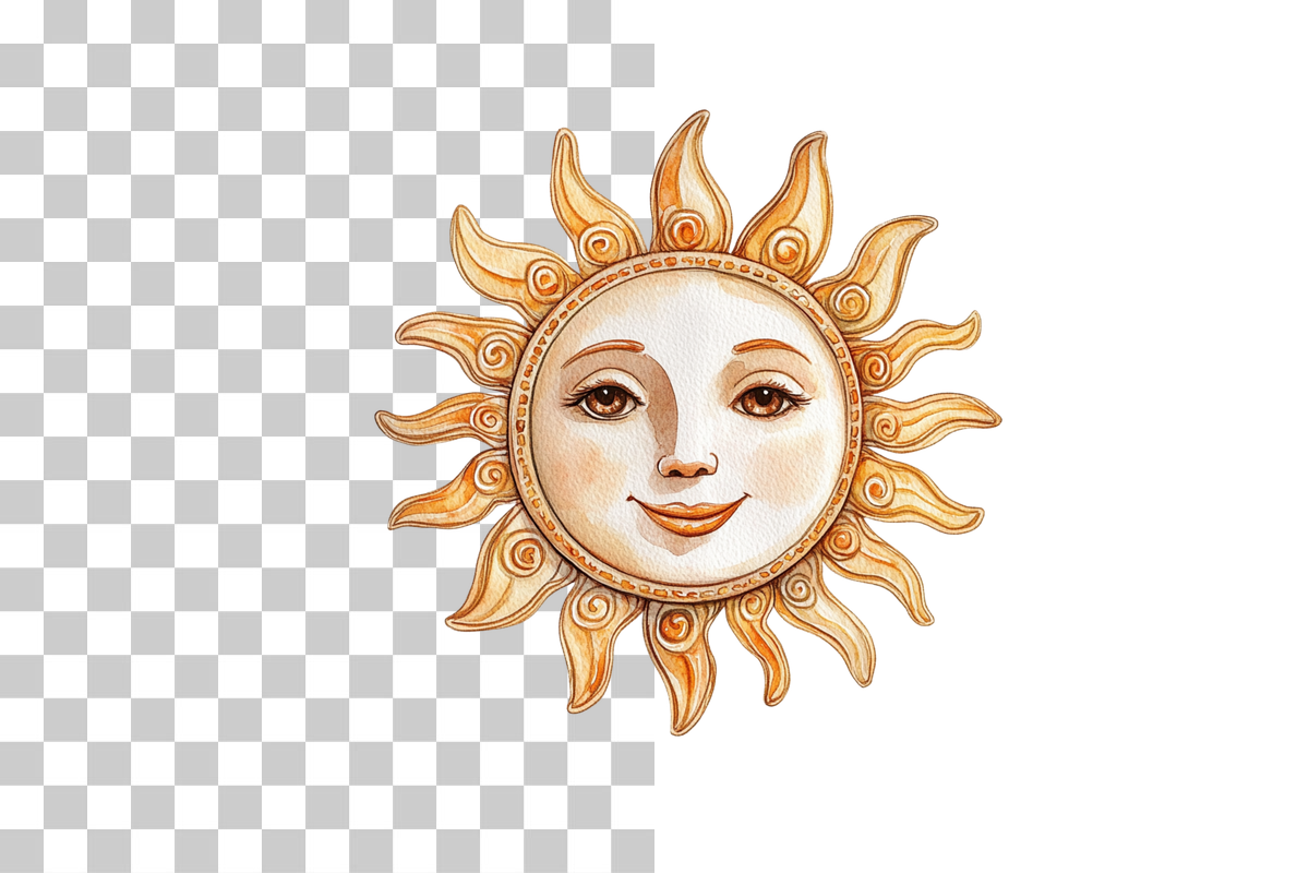 Folk Art Decorative Sun Clipart Bundle