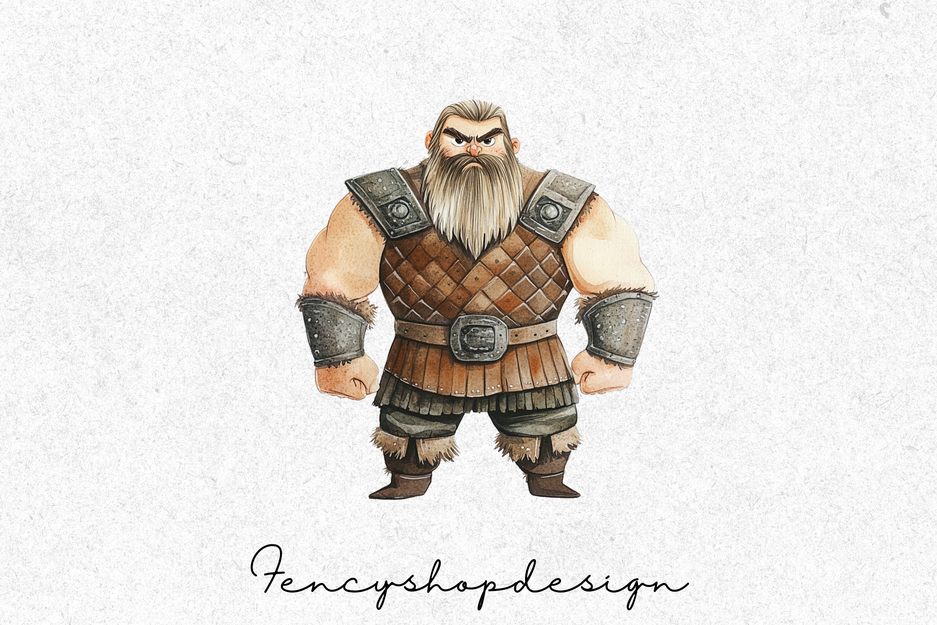 Fantasy Viking Dwarf Warrior Clipart Bundle