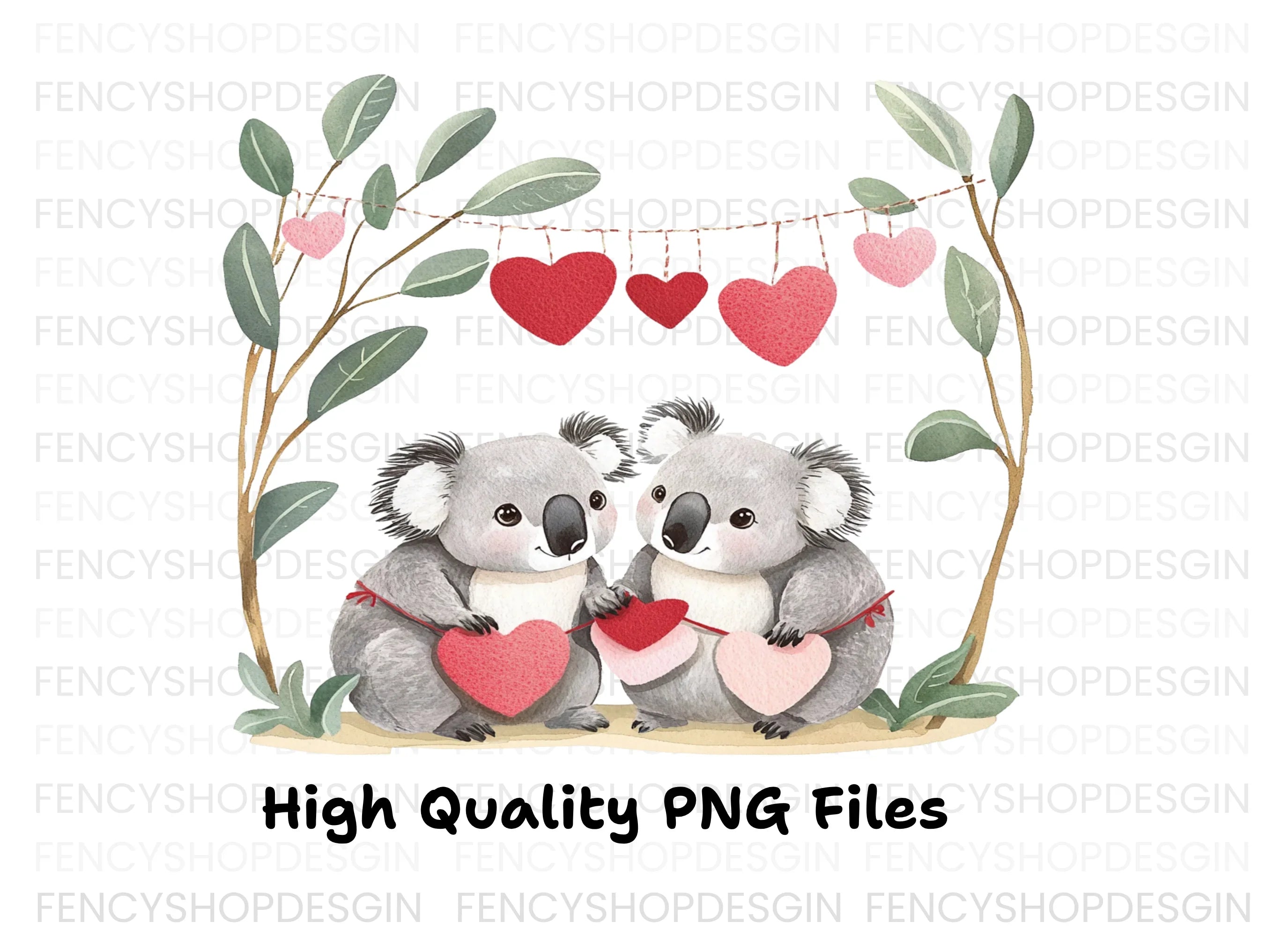 Cute Koala Valentine Day Clipart Bundle