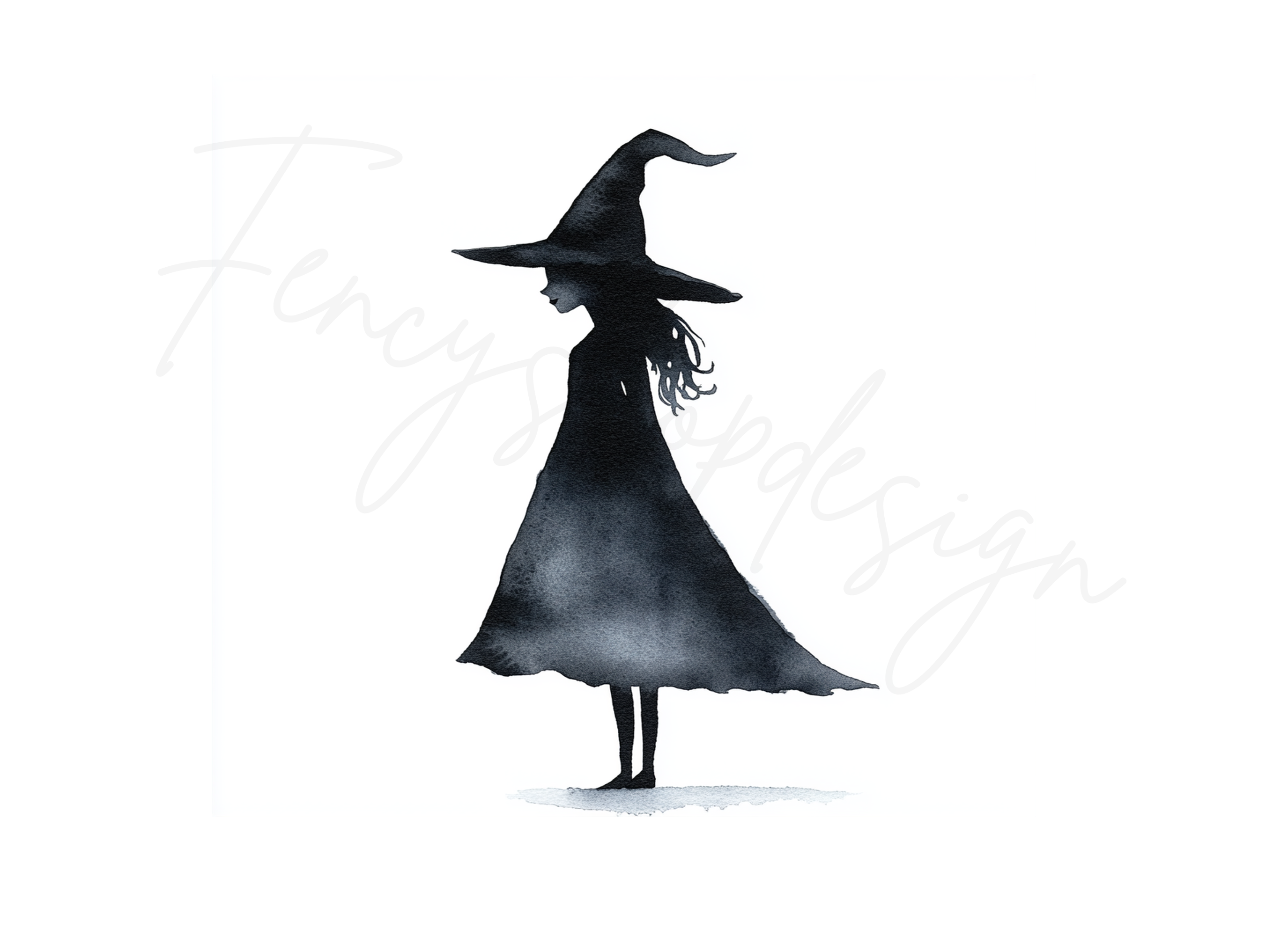 Elegant Witch Silhouette Clipart Bundle