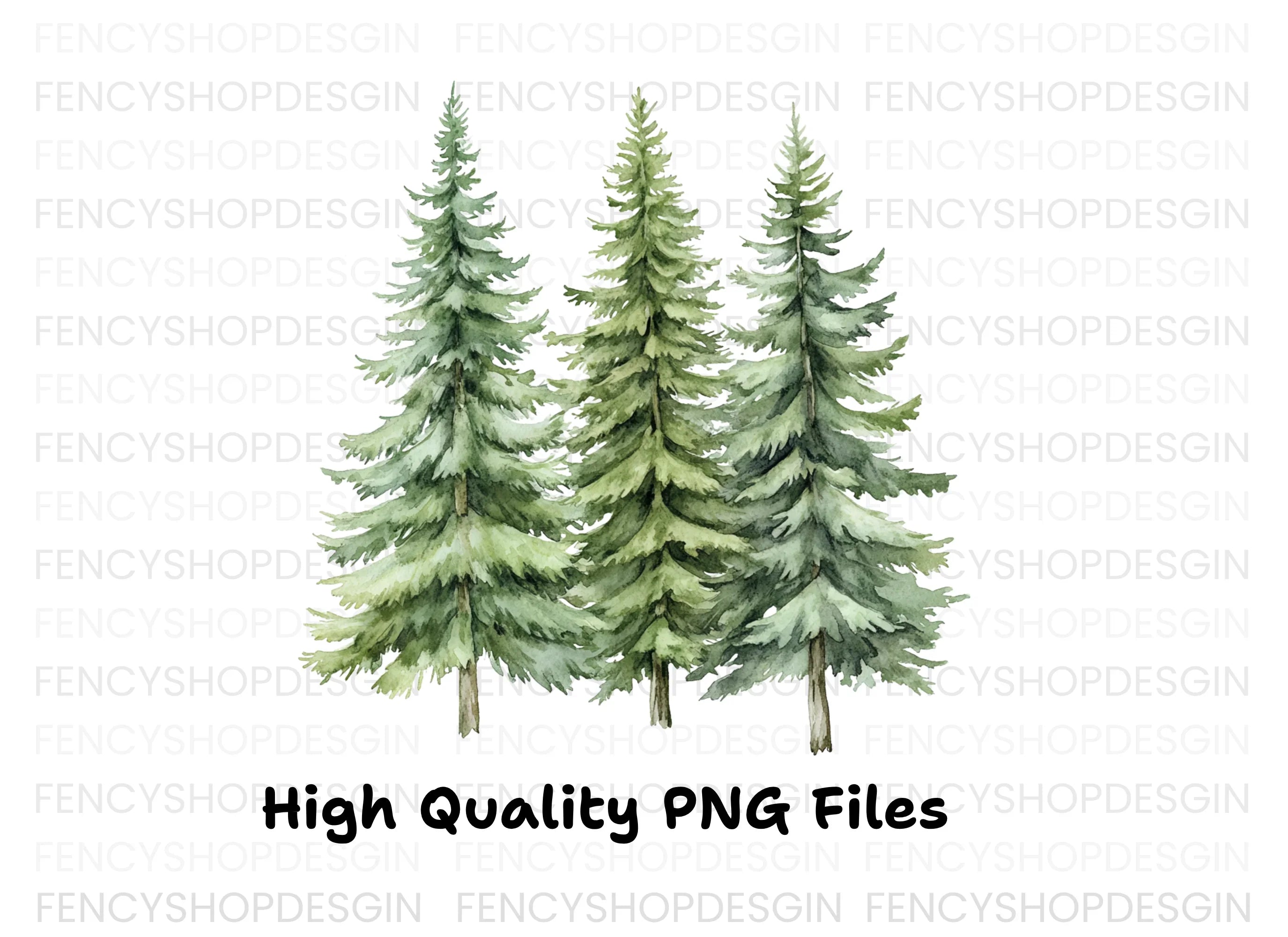 Pine Tree Forest Clipart Bundle
