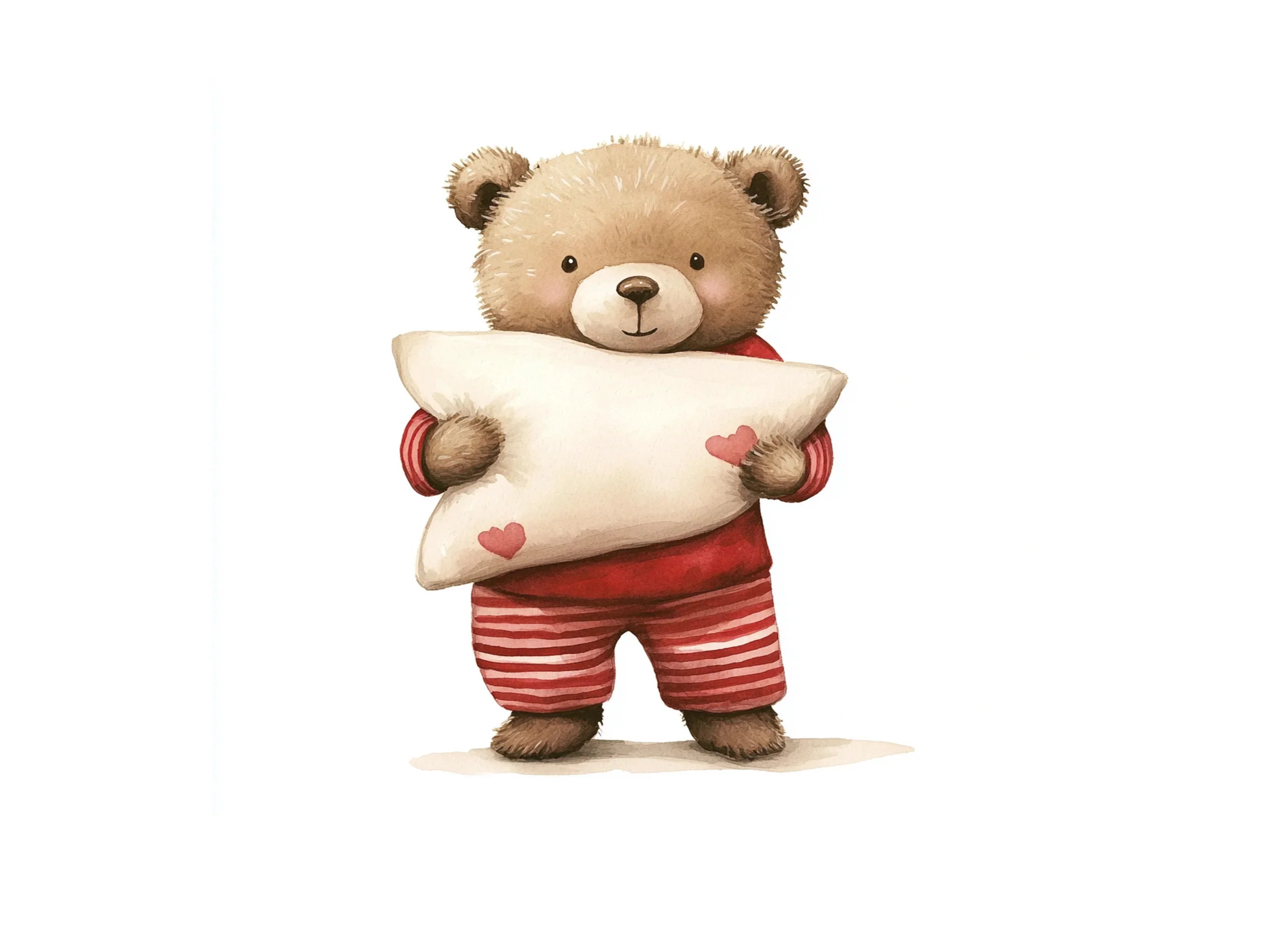 Pajama Teddy Bears with Pillows Clipart Bundle