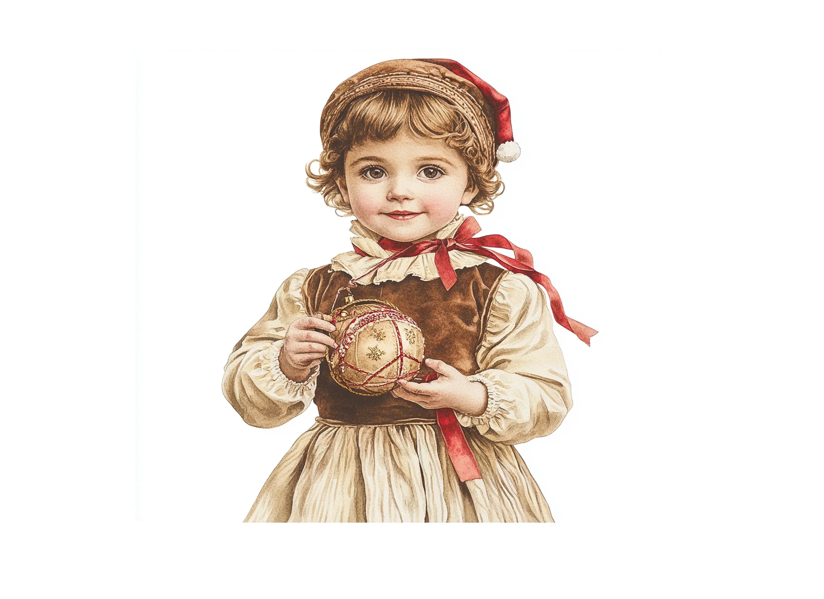 Vintage Christmas Girls Clipart Bundle