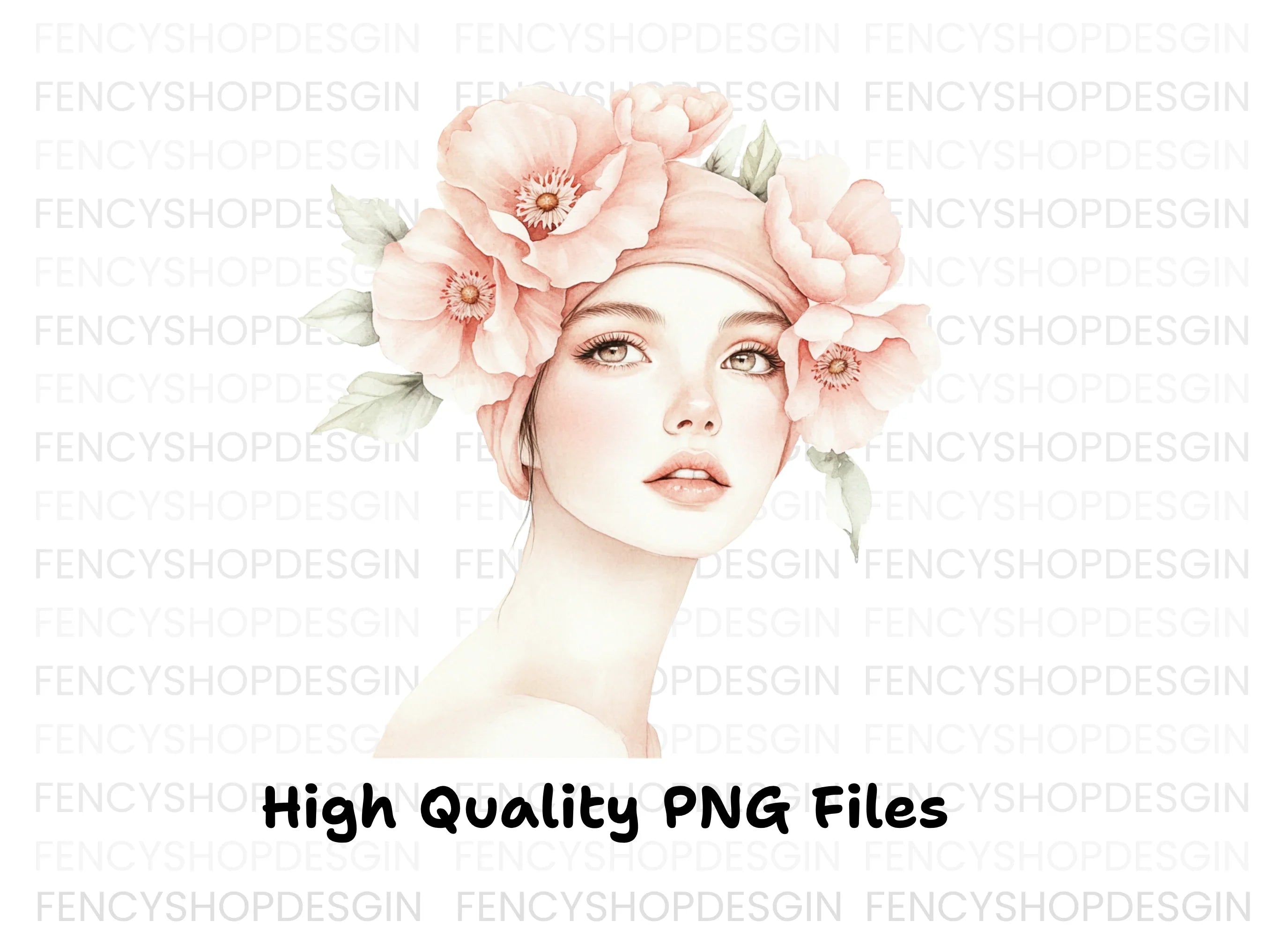 Floral Headwrap Woman Clipart Bundle