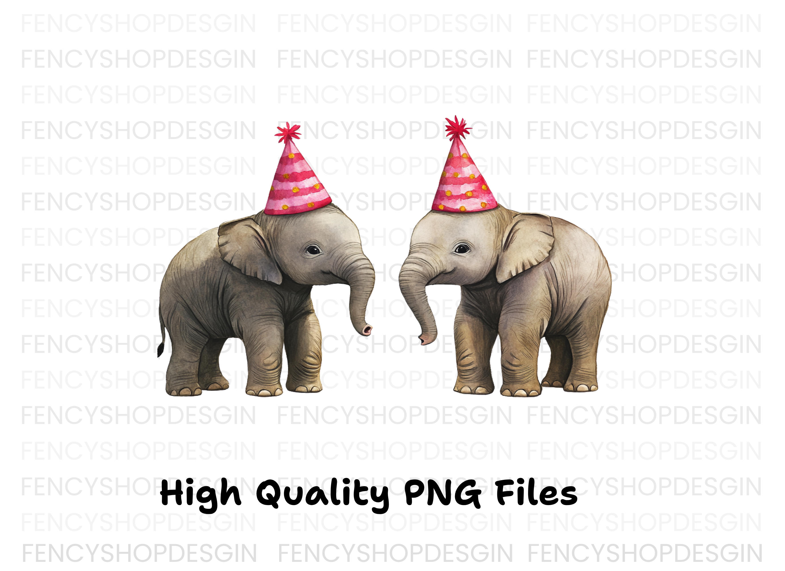 Baby Elephant Birthday Clipart Bundle
